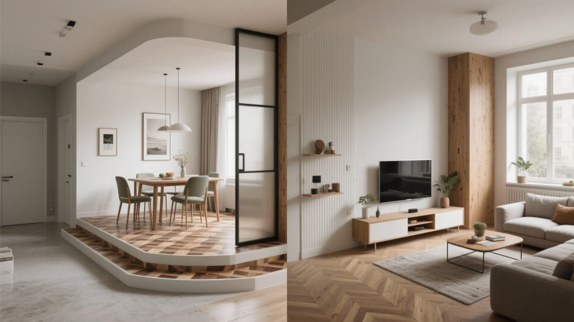 5. Define zones with flooring and low partitions