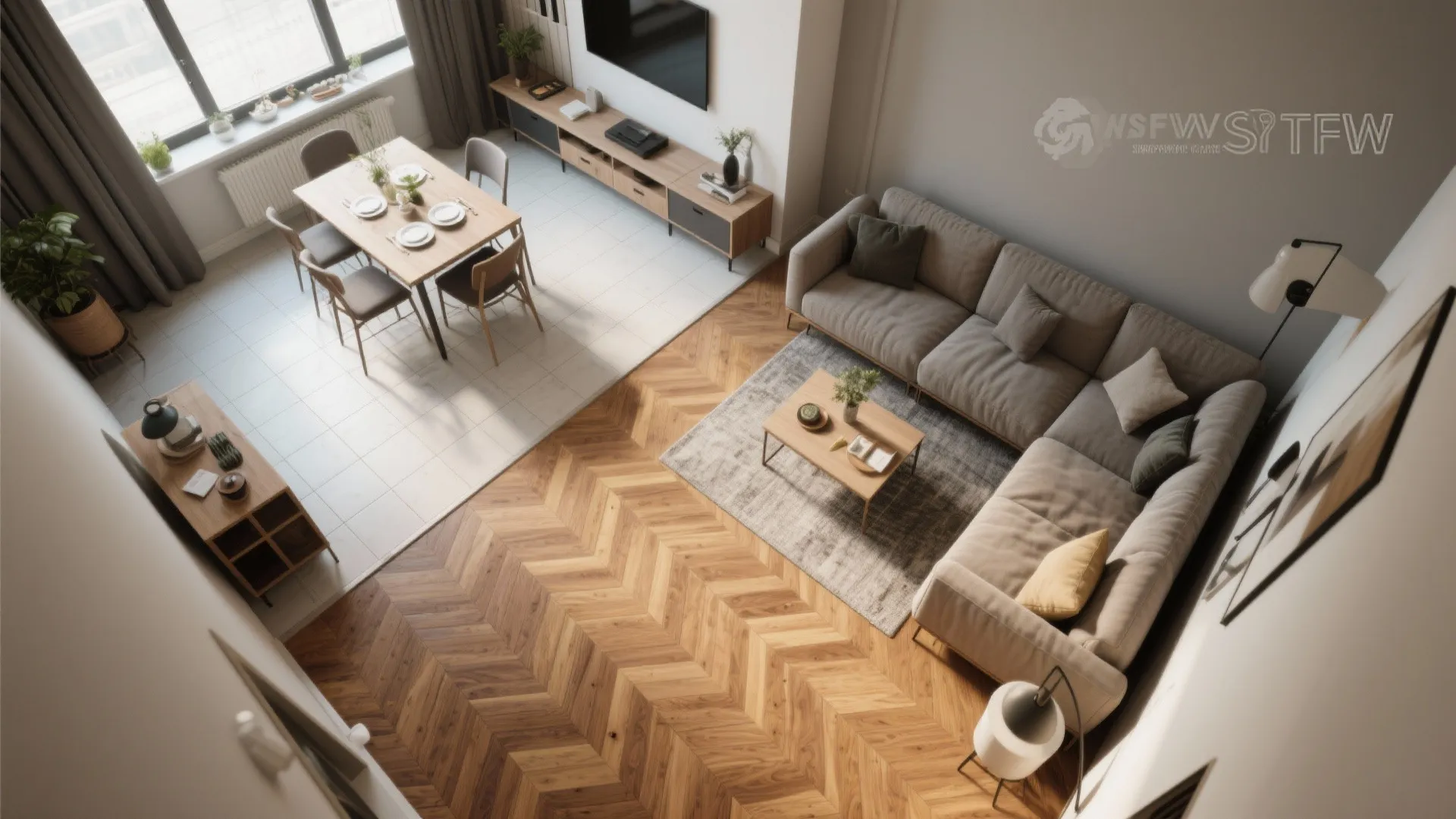 10. Zoning with Flooring Material