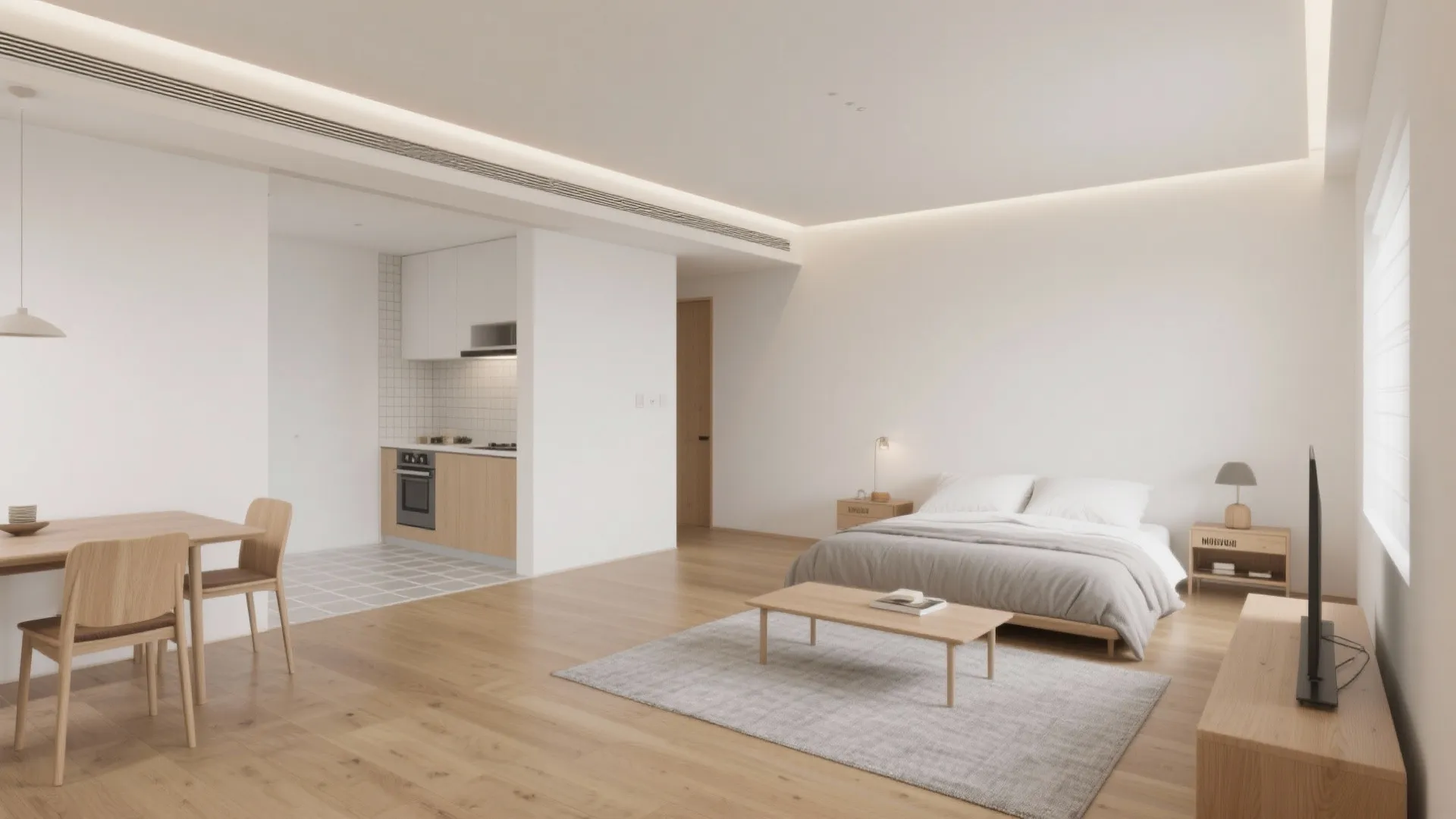 Tips 4: 1R発想で「境界は床材でやさしく区切る」（东京小户型）