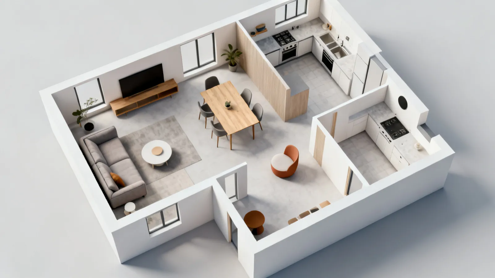Example digital room layout created with floor planning software