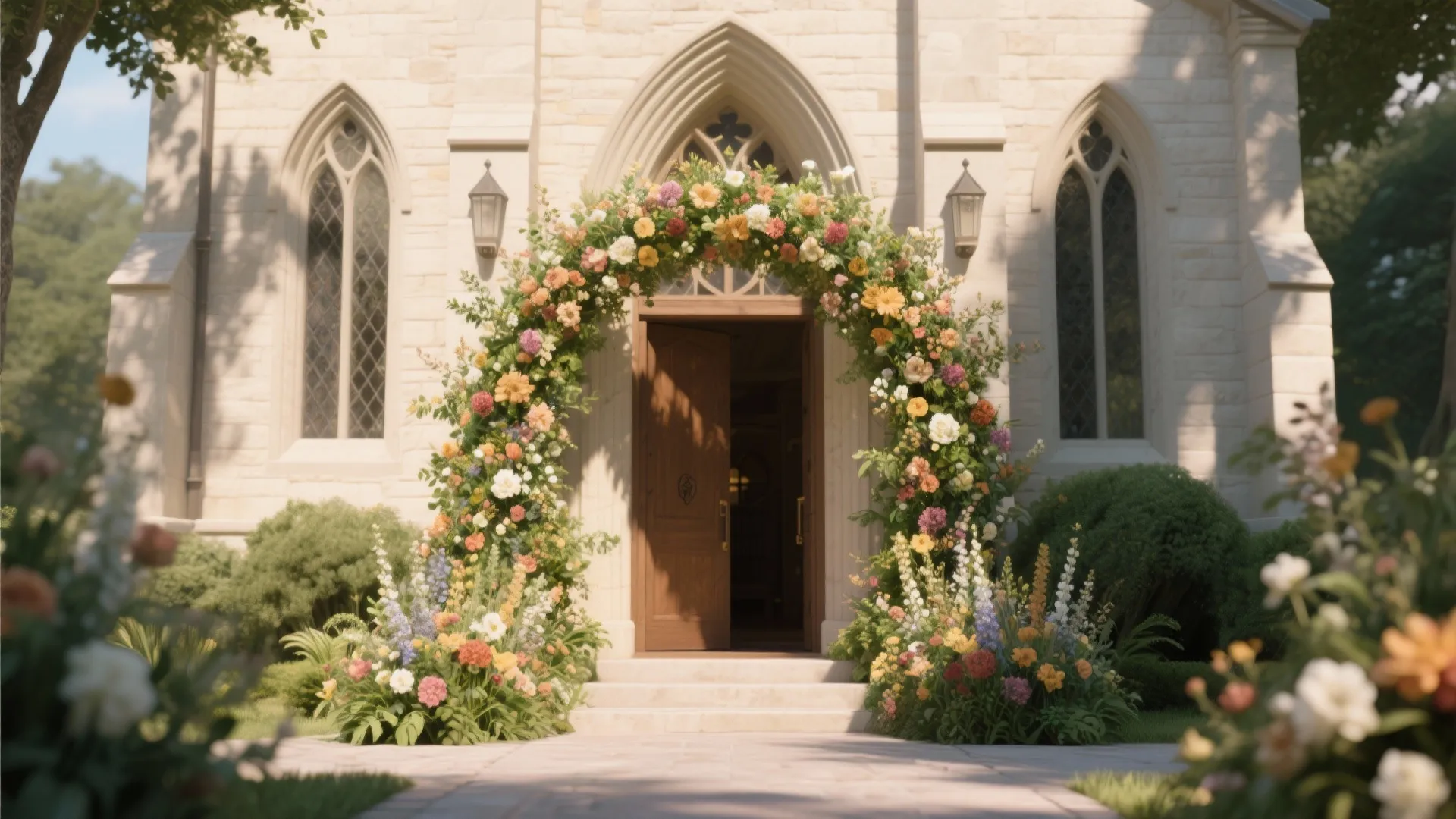 1. Floral Archway Entrance