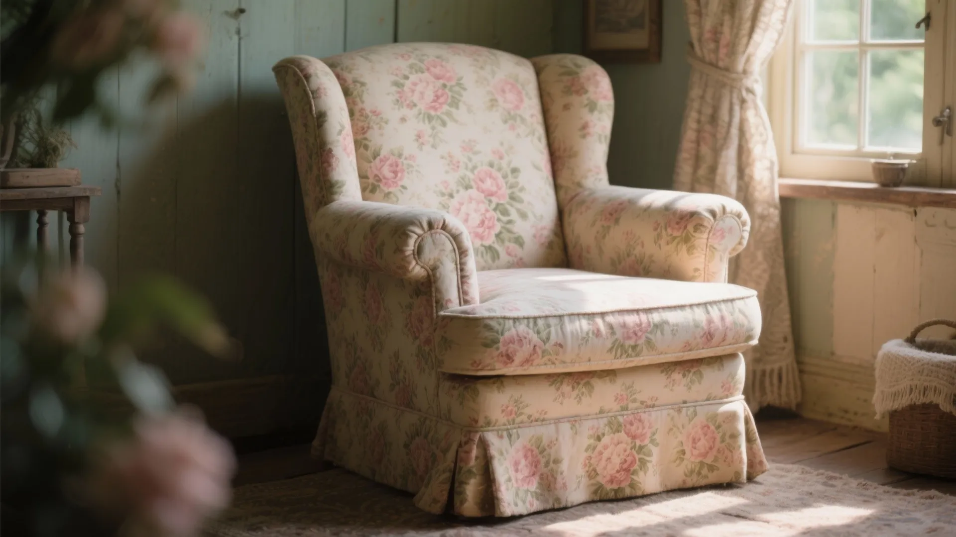 3. Floral Upholstered Armchairs