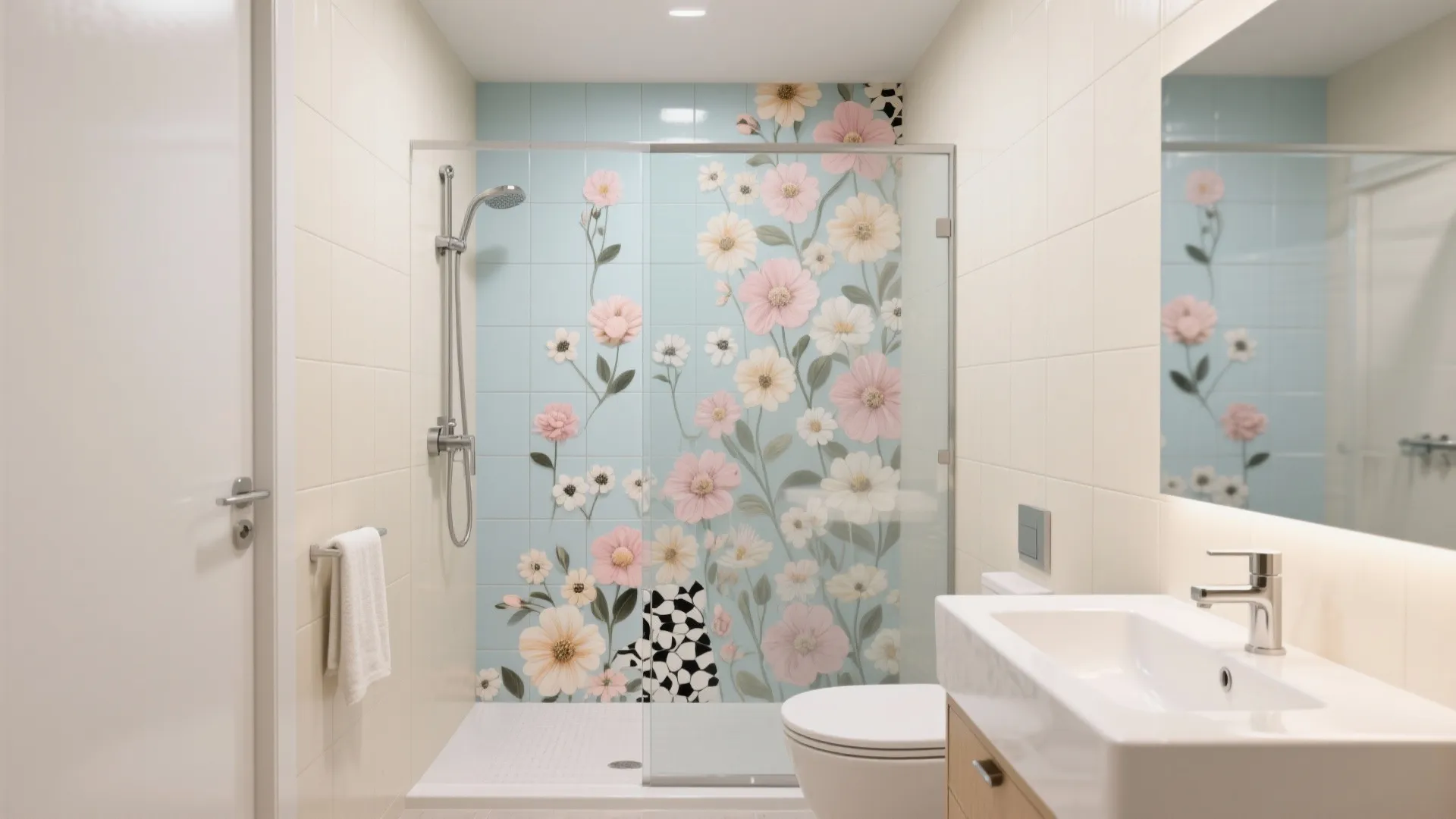 5 Flower Design Tiles for Bathroom Ideas