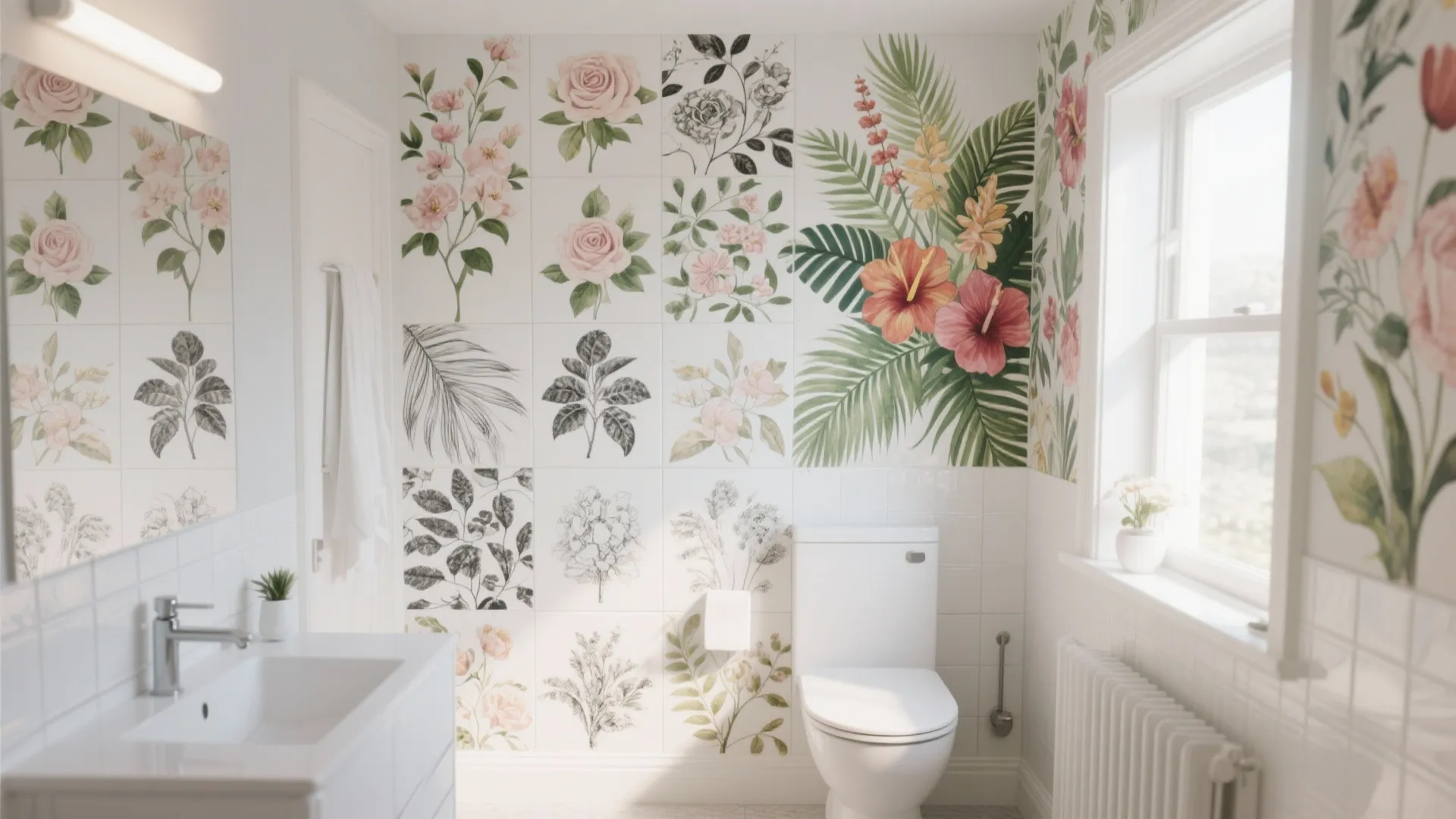 5 Inspiring Flower Design Bathroom Wall Tile Ideas: Transform Your Bathroom with Creative Floral Wall Tiles