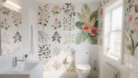 5 Inspiring Flower Design Bathroom Wall Tile Ideas