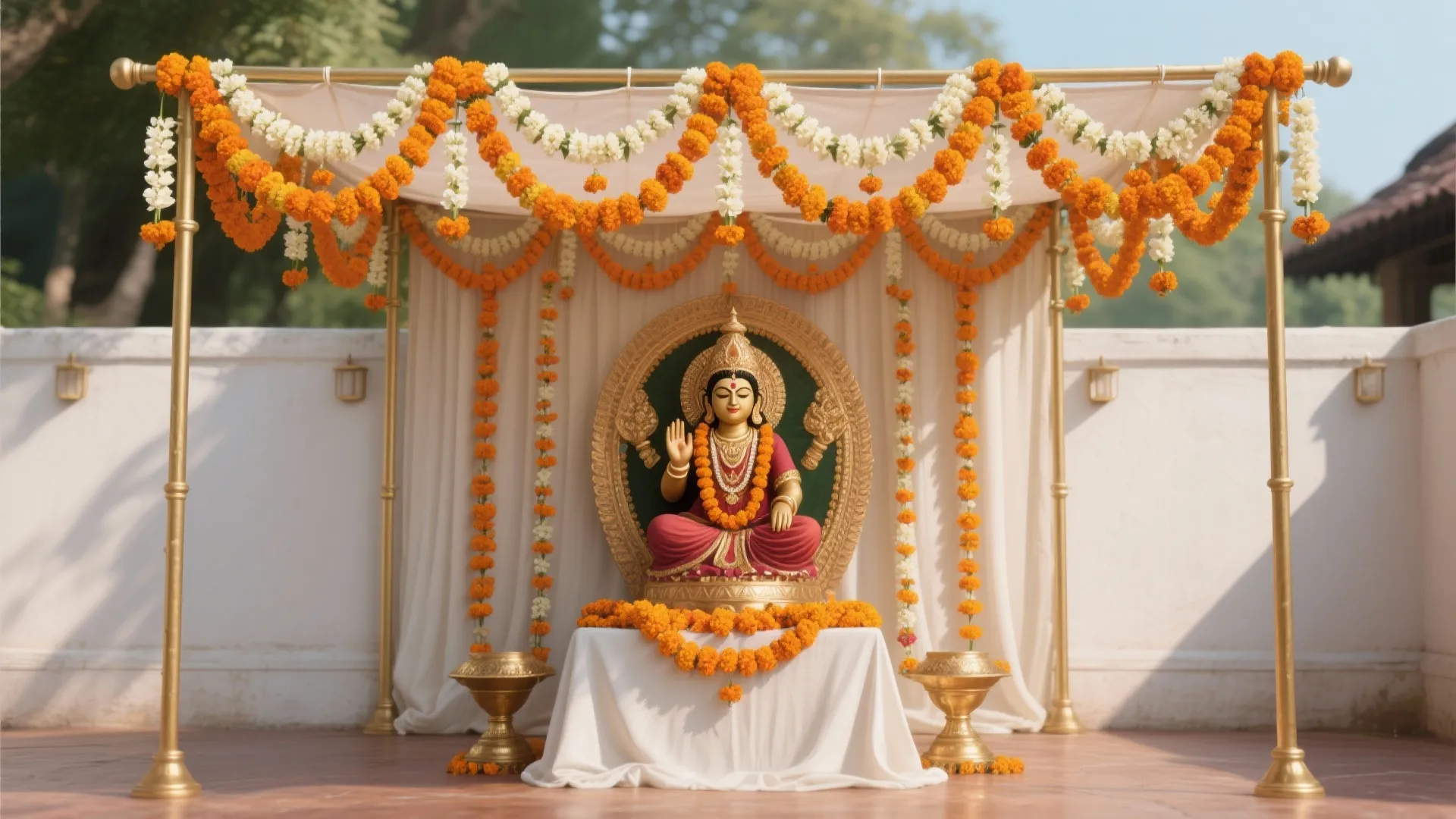 Floral Canopy and Fresh Garland Backdrop