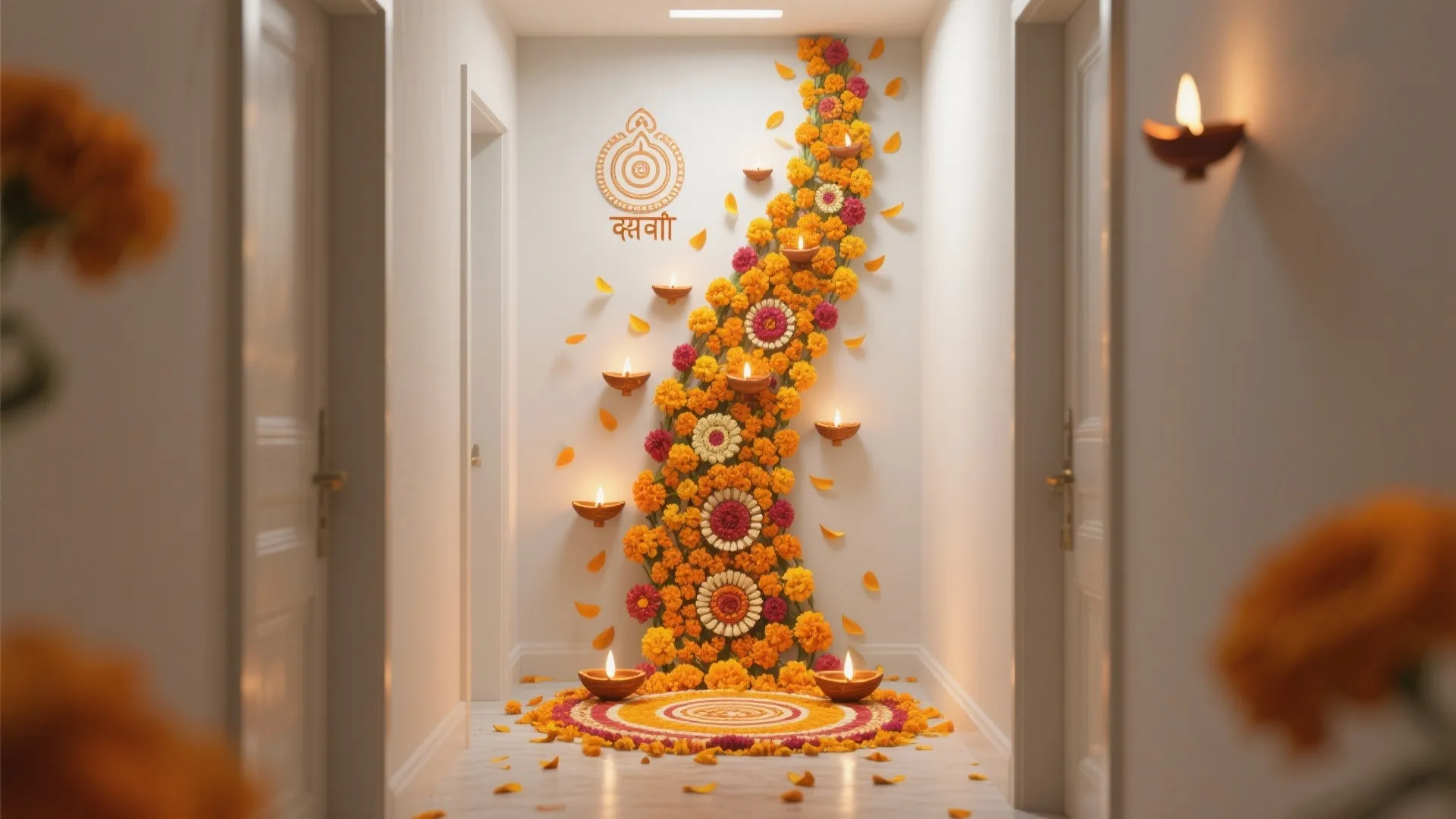 Floral Cascade Rangoli