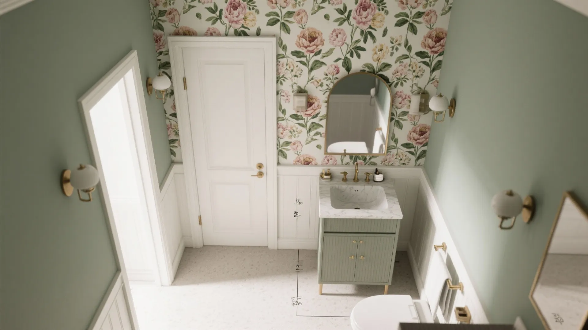 Bold, Large-Scale Florals on a Single Focal Wall