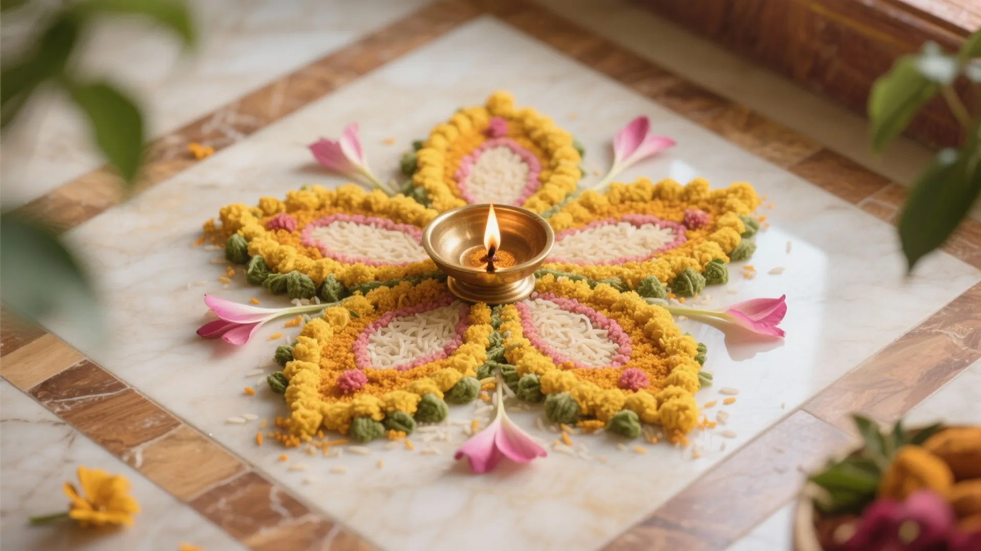 Floral Wheel with Four Petals