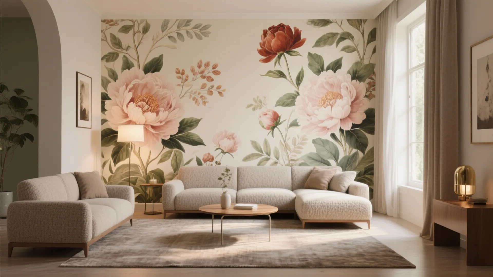 Floral Wallpaper Living Room: Bloom Your Space with Style: 1 Minute to a Fresh, Chic Living Room Makeover