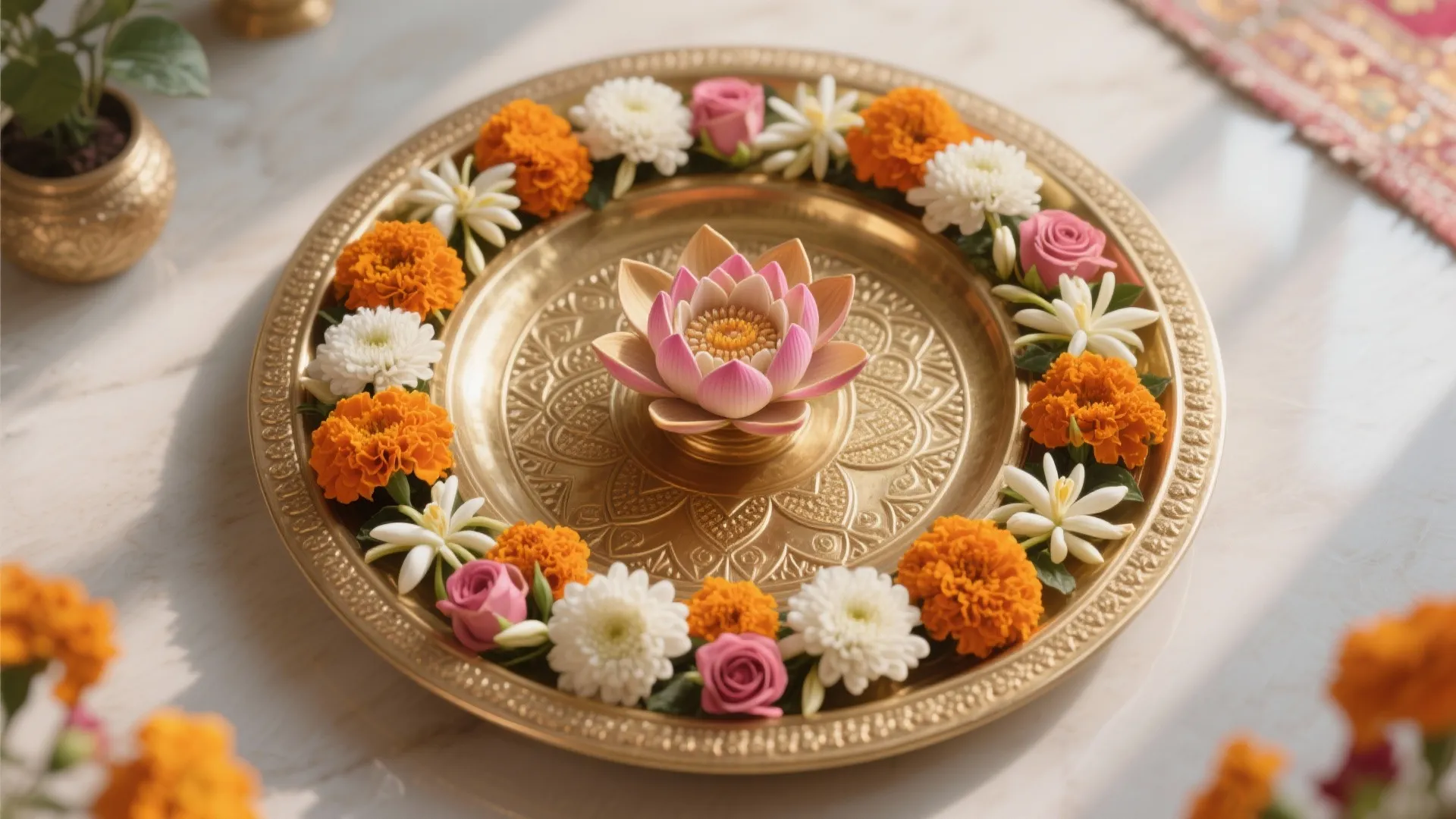 Floral Mandala Rim & Centerpiece