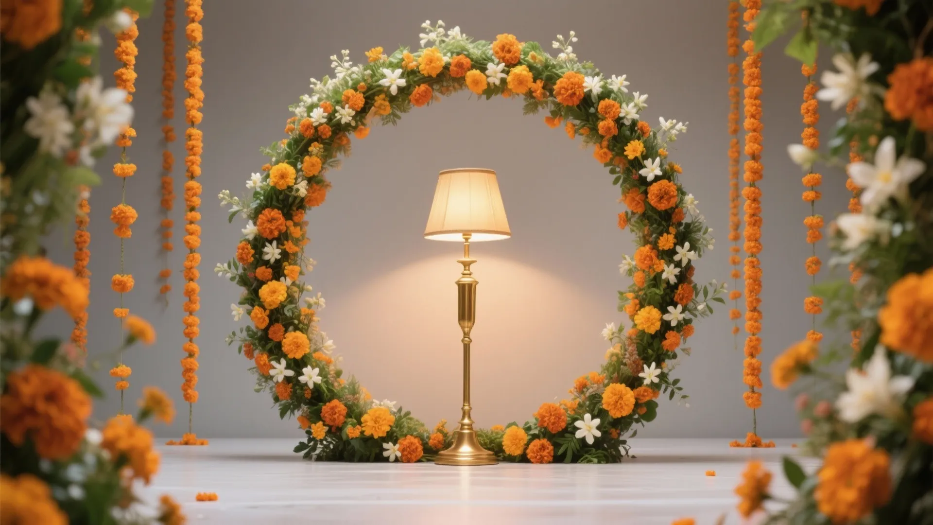 Floral Rings and Marigold Lines for a Festive Frame