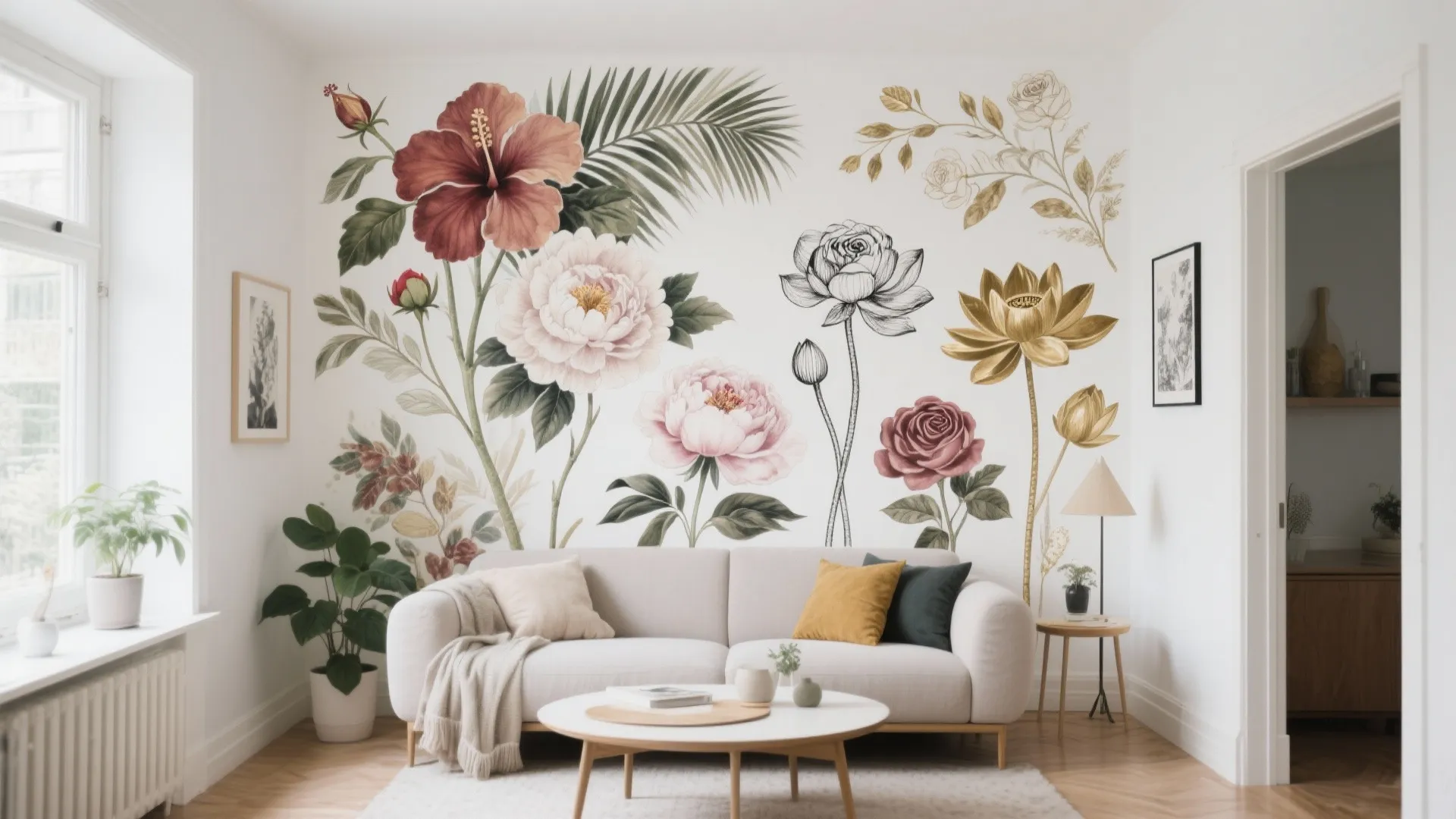 5 Stunning Flower Wall Painting Designs: Creative Ideas to Transform Your Home Walls with Floral Elegance