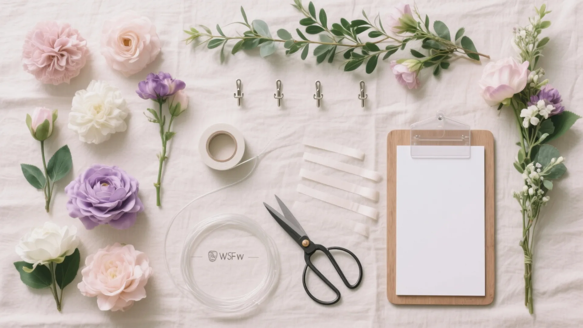 Photo Backdrop with Florals and a Name Sign