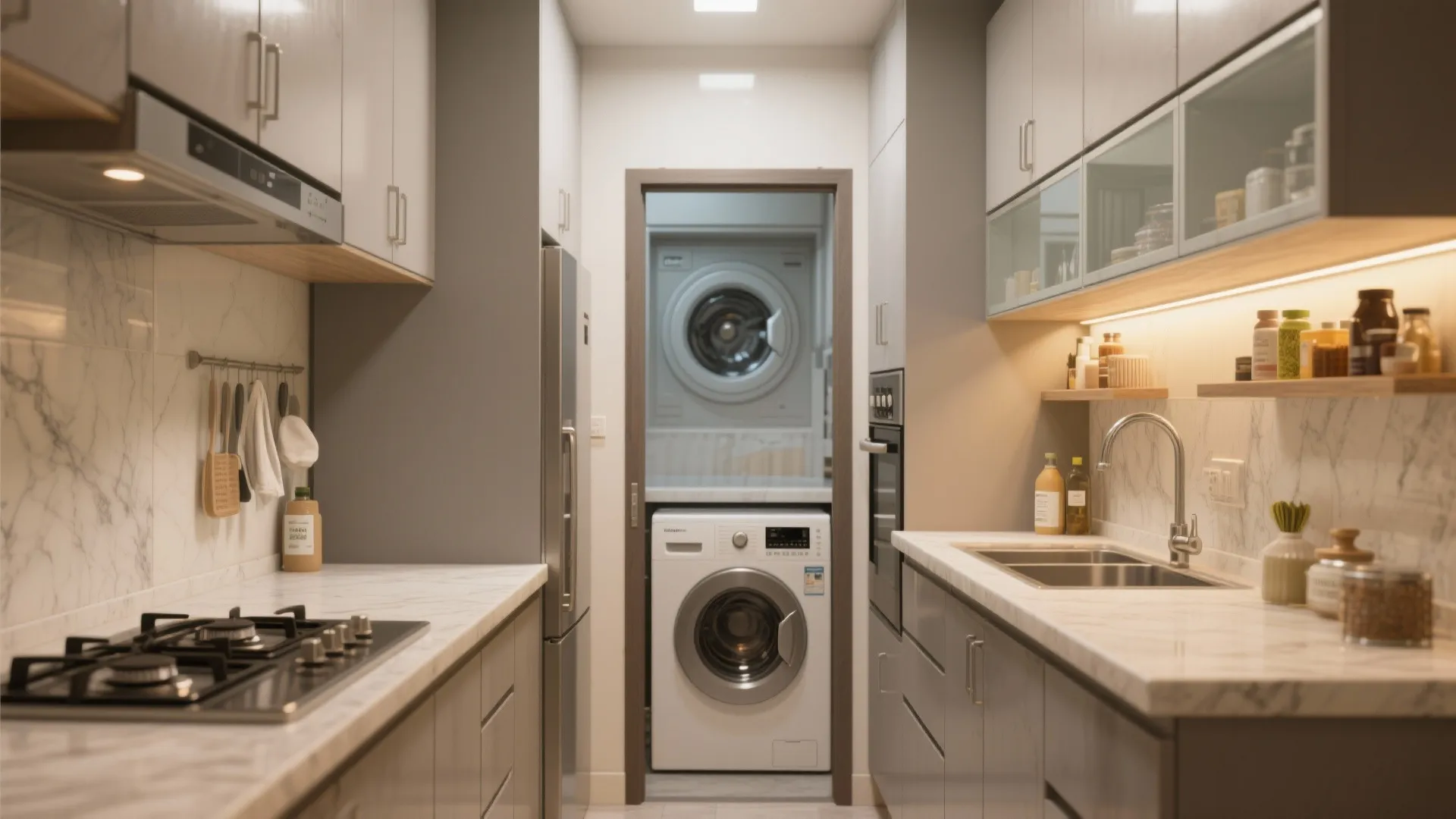 Flow-smart kitchen and utility integration