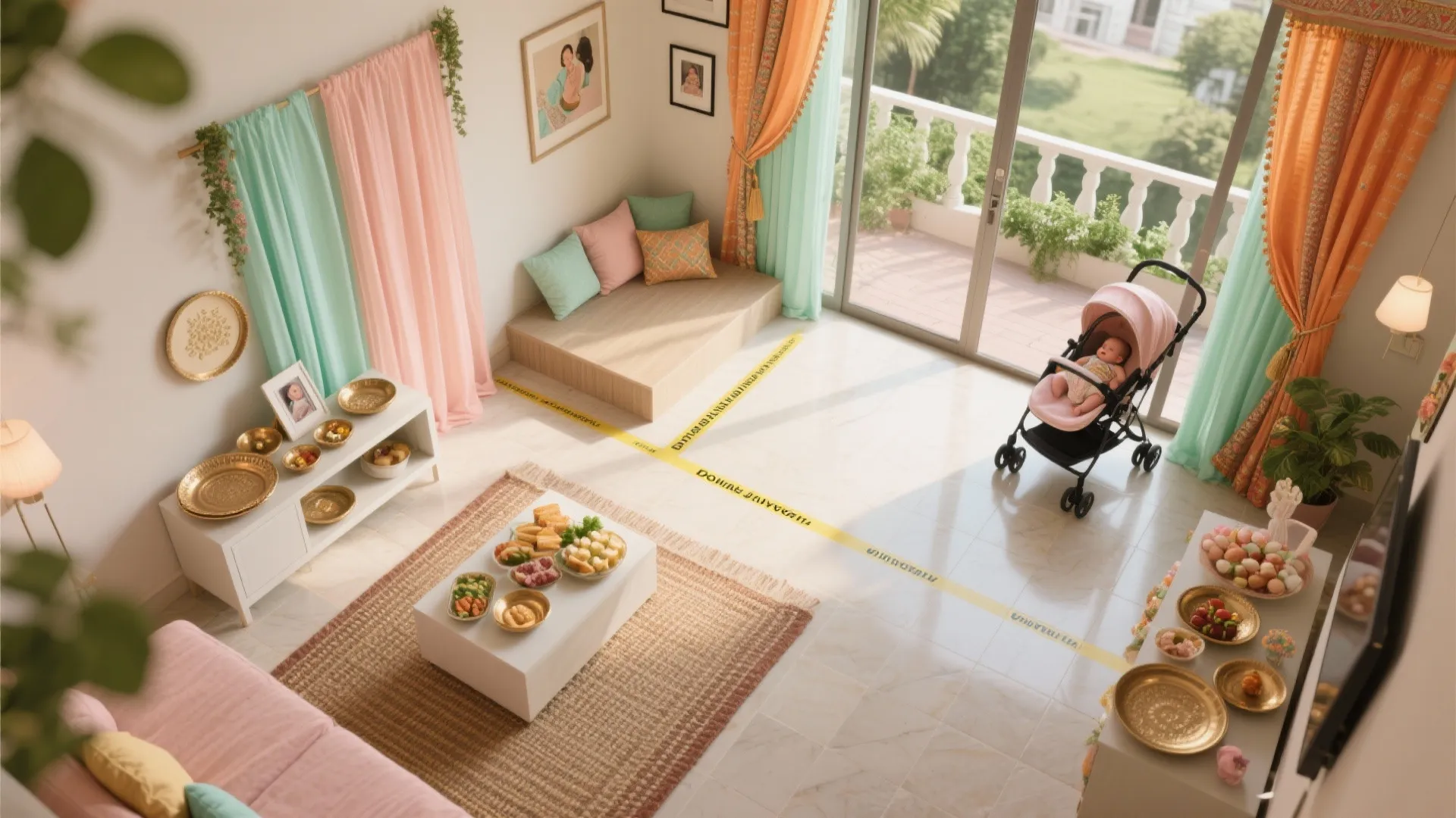5) Smart Small‑Space Flow: Food Zone, Photo Corner, and Pram‑Safe Paths