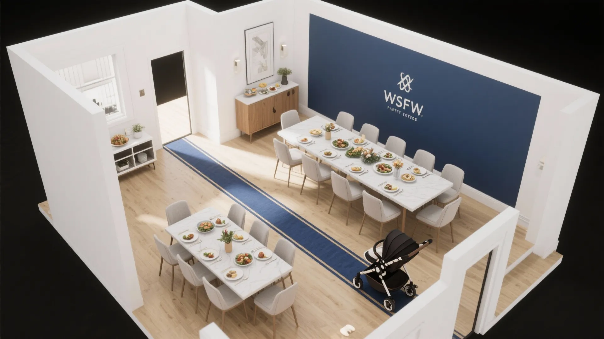 Little Sailor: Nautical Blues in a Narrow Dining Room