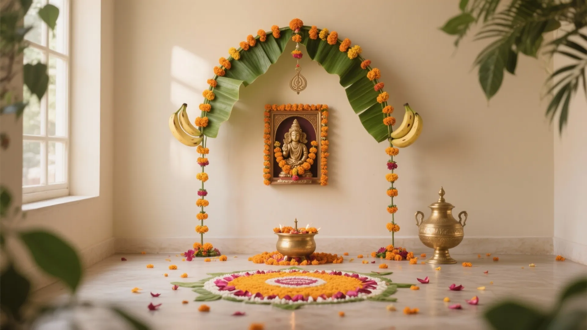Flower Arches and Eco-Friendly Rangoli