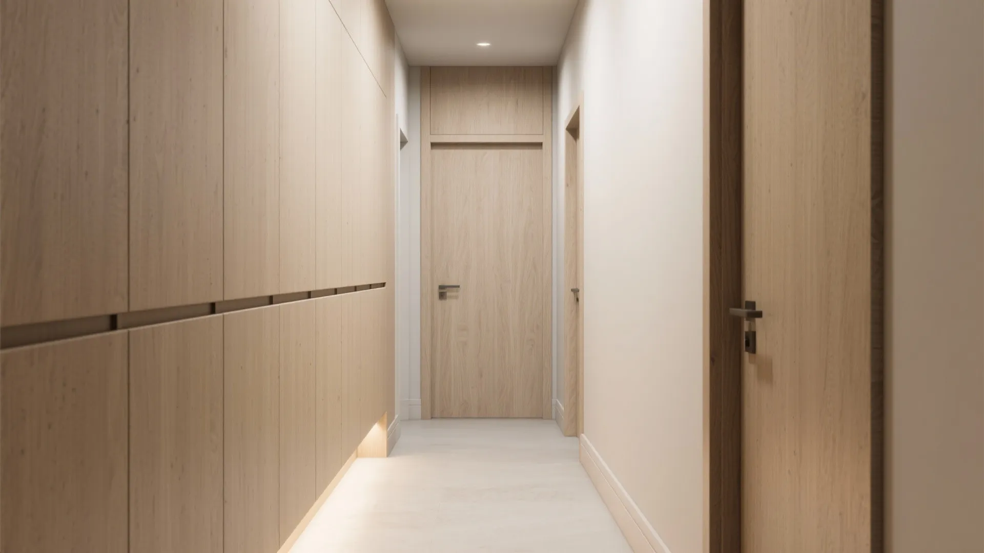 Minimalist flush cabinets with hidden pulls