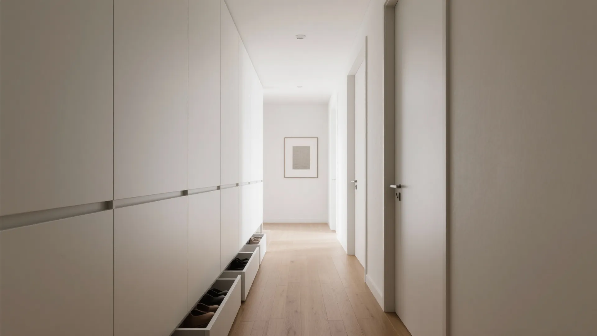 Minimalist flush cabinets for clean sightlines