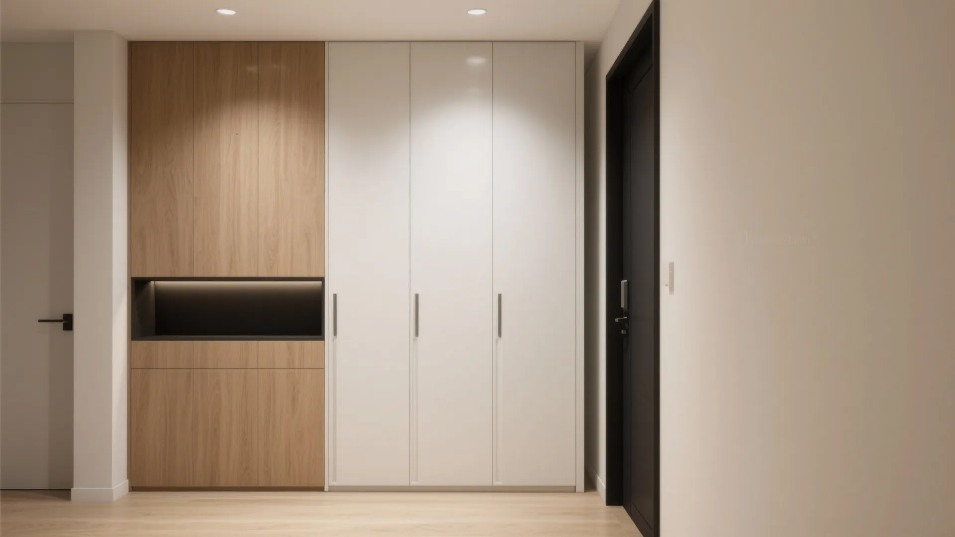 Minimalist Flush-Built Hall Cupboard