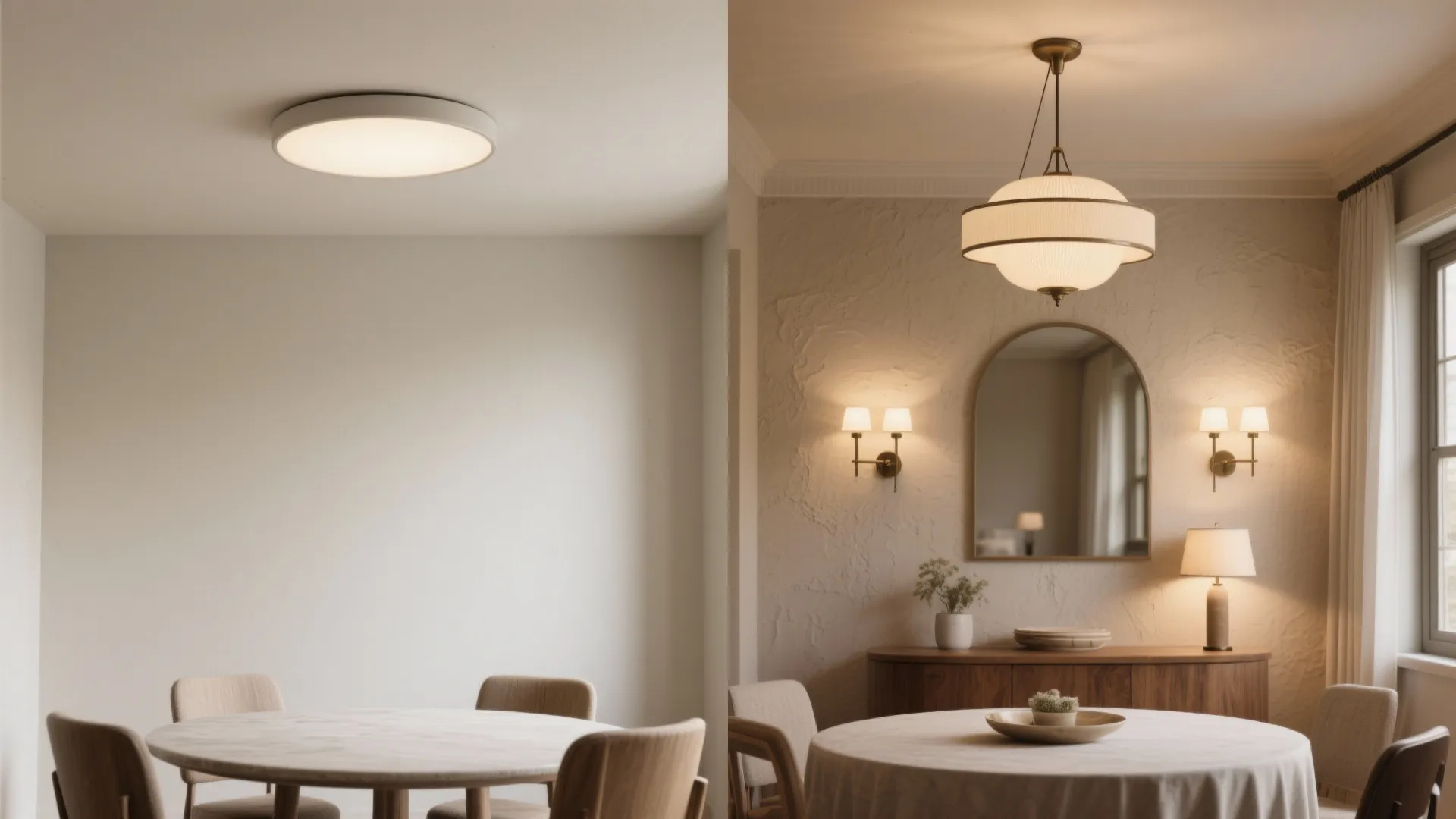 3. Flush-mount fixtures with layered accent lights