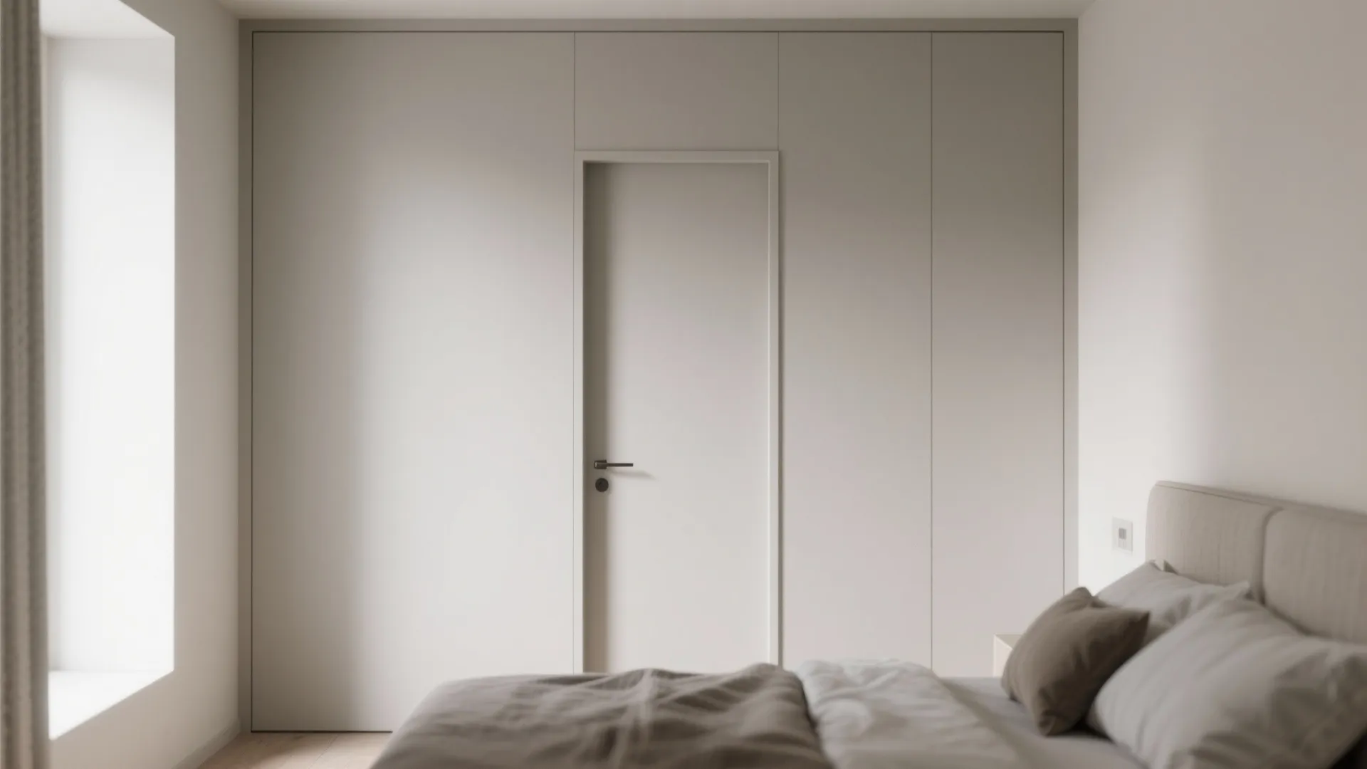 2. Flush solid door painted matte for a sleek feel