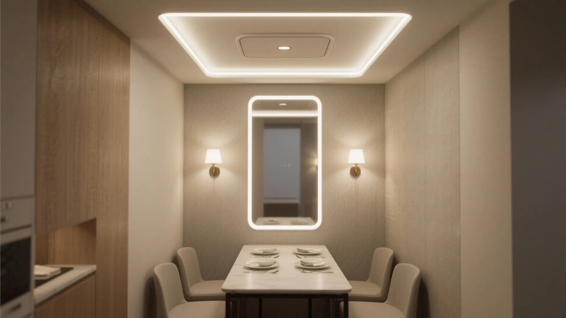 3. Flush-mount LED with integrated accent strips