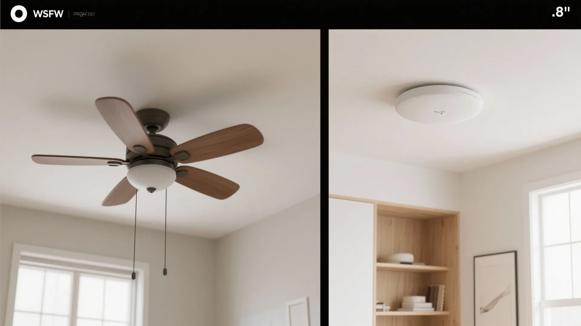 3) Low-Profile Mounts and Short Downrods for 8' Ceilings