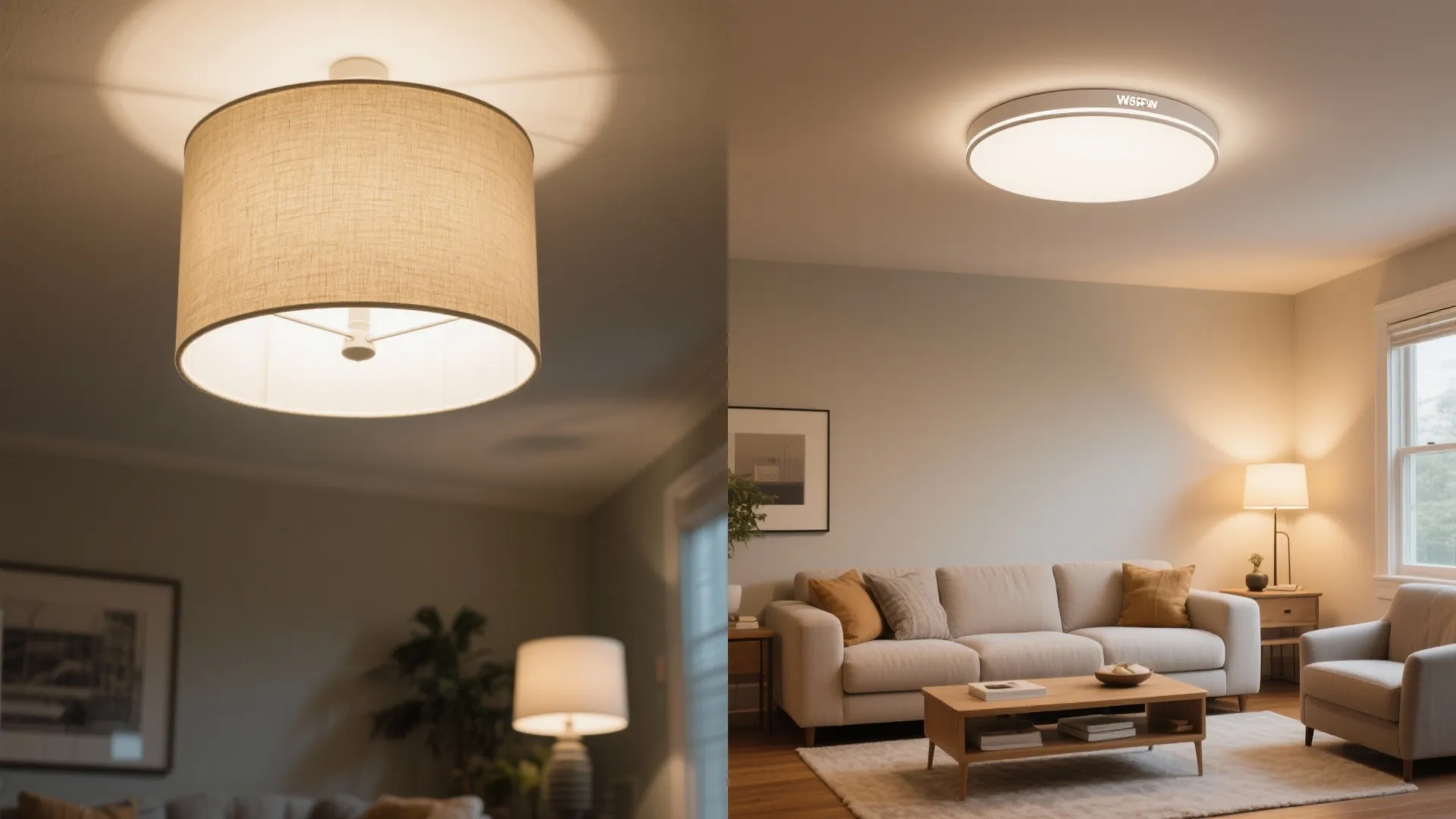 2) Slimline Flush-Mounts for Low Ceilings