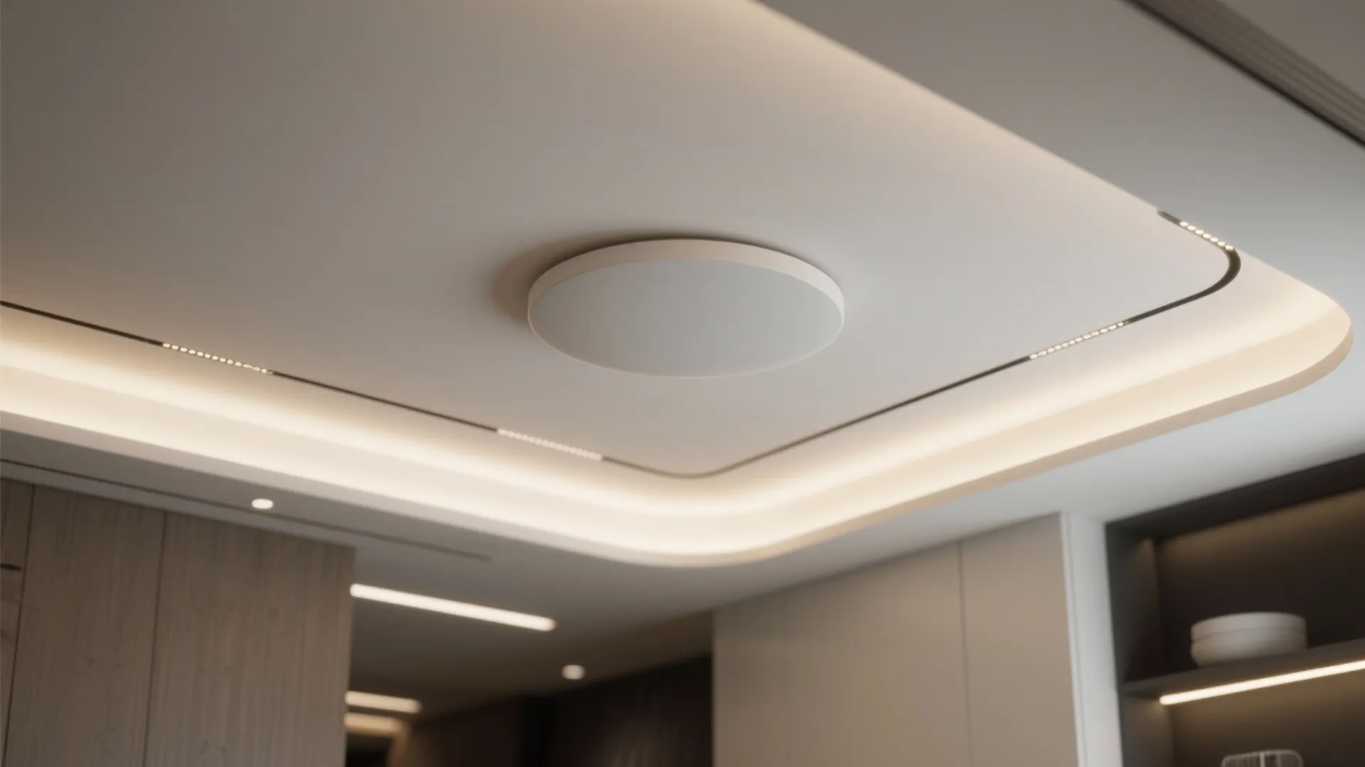 1. Flush Mount with Layered LED