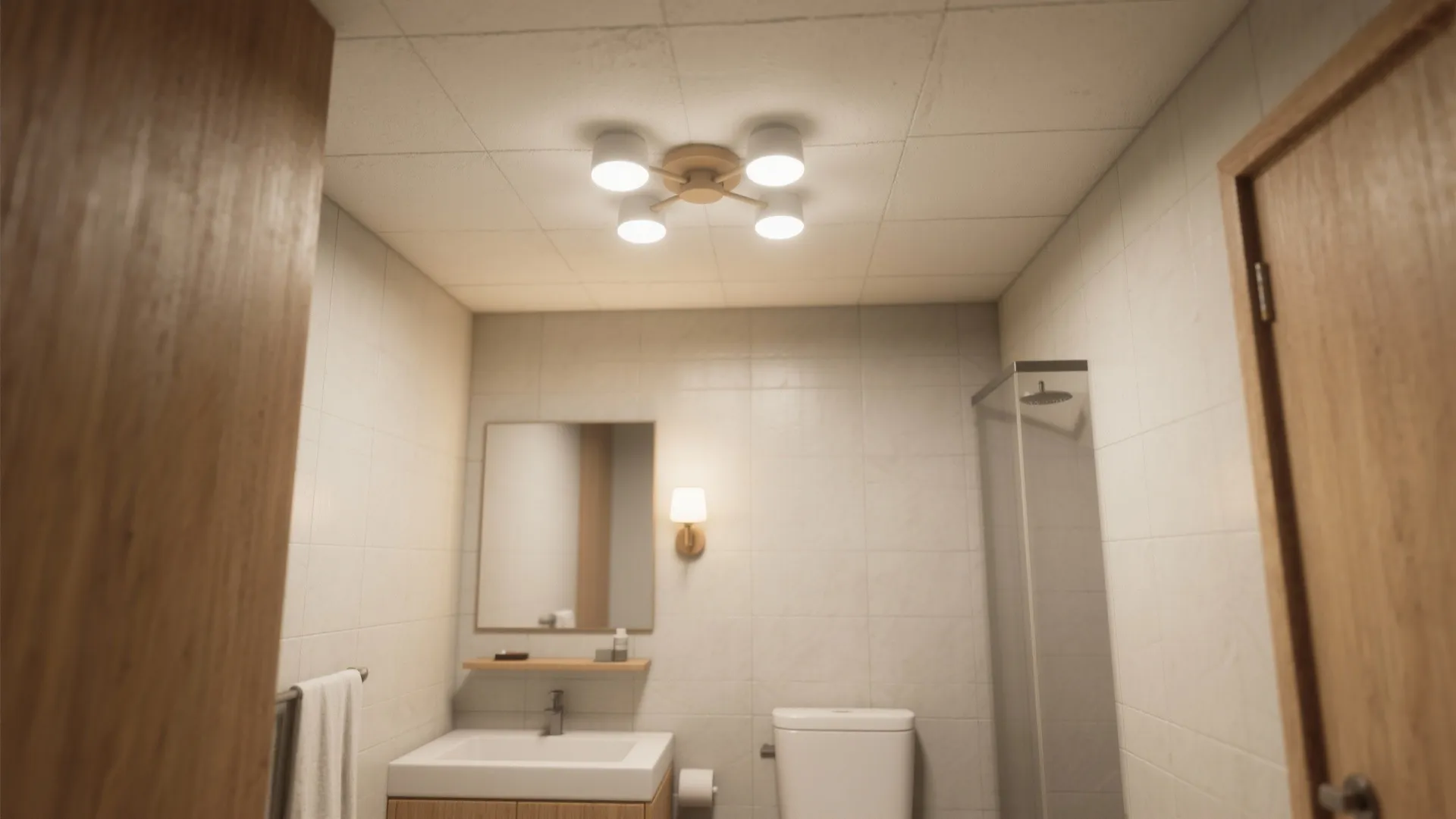 2. Flush Mount with Four Bulbs (Low Ceiling Hero)