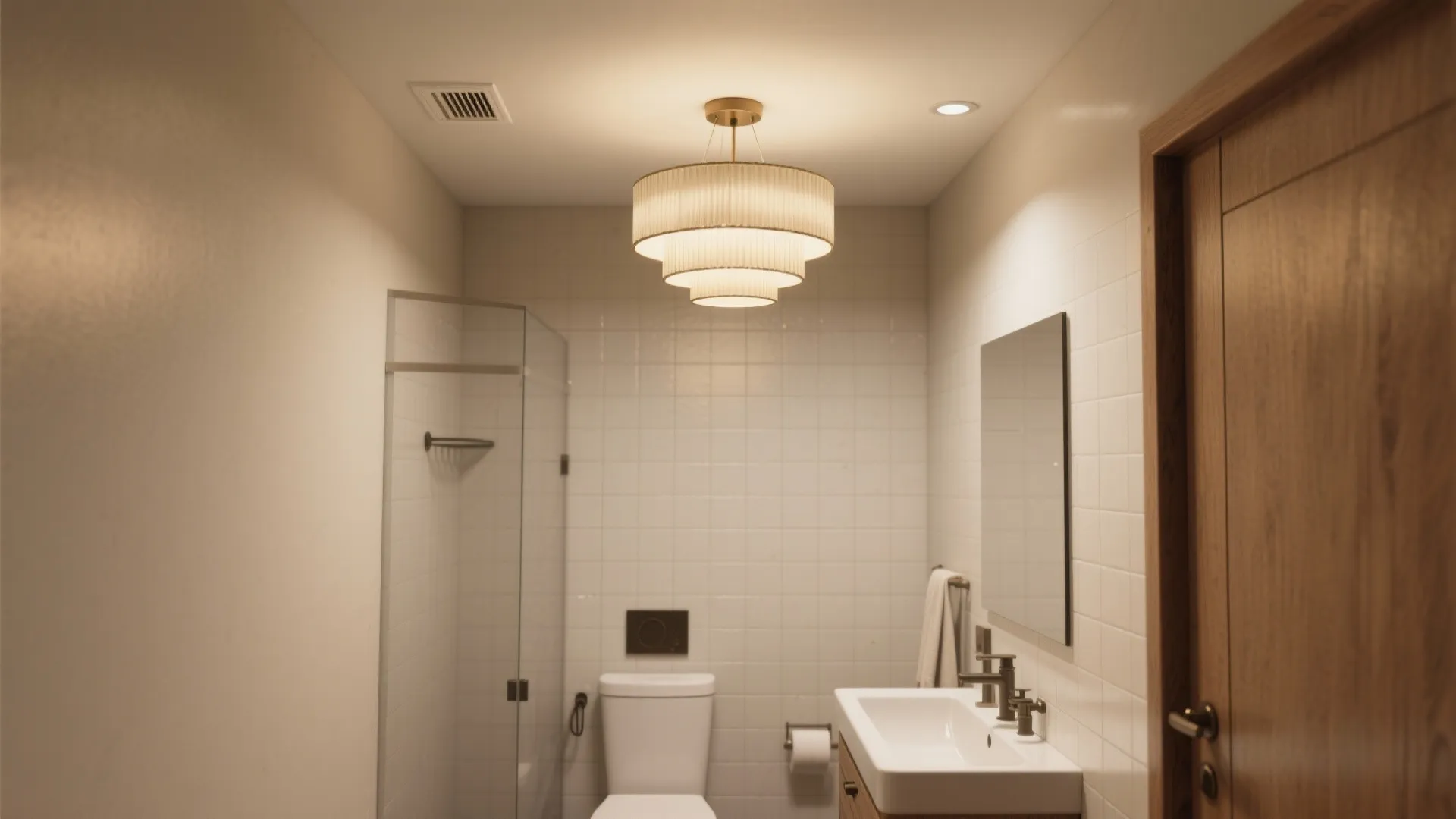 2. Flush-mount chandelier for low ceilings