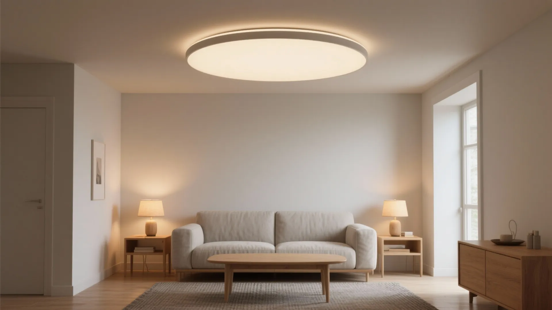 Low-profile flush mounts with wide diffusers