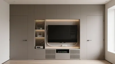 Modern Entertainment Wall with Hidden Cabling & Ambient Lighting