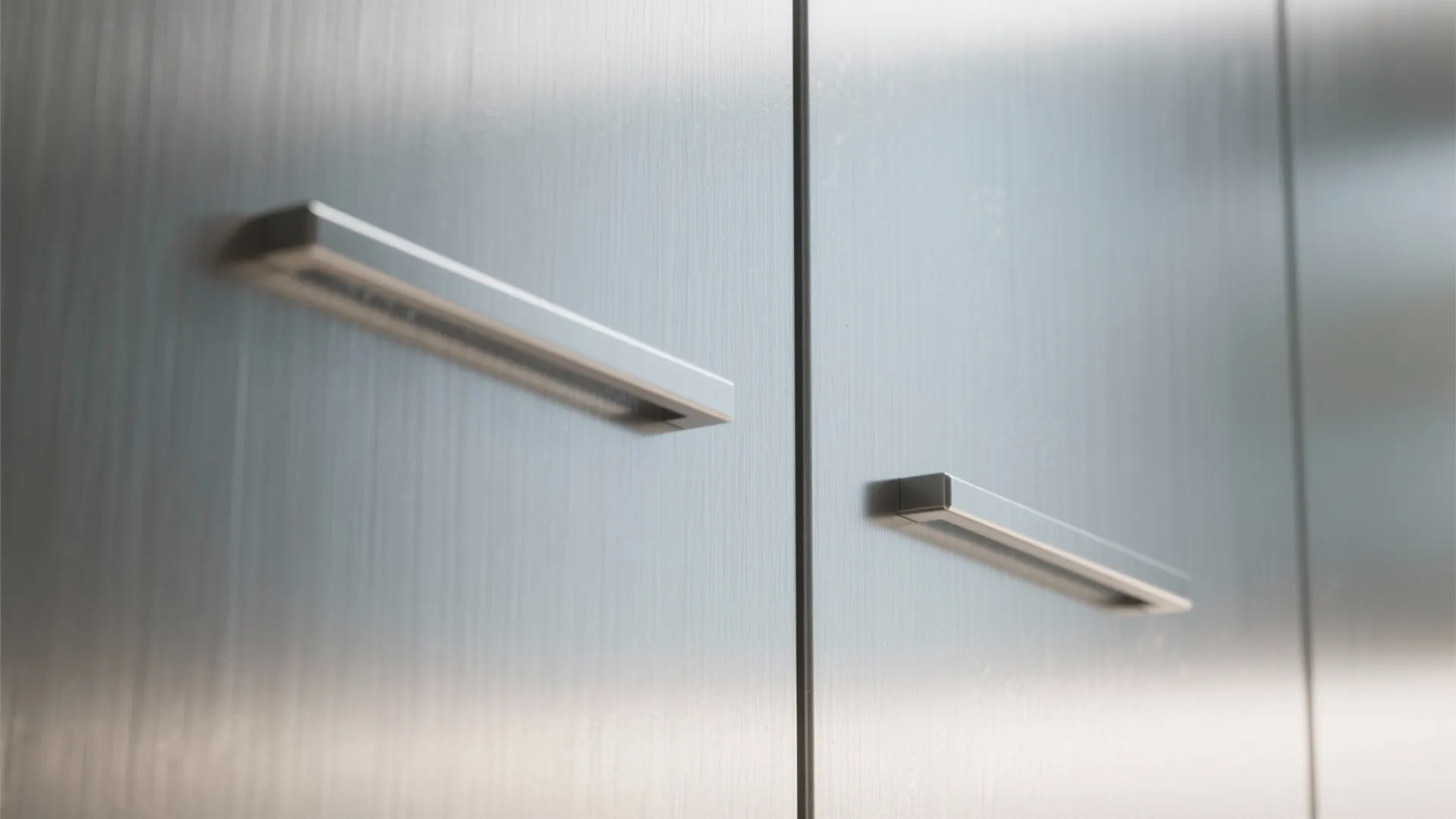 1. Flush-panel stainless doors with concealed handles