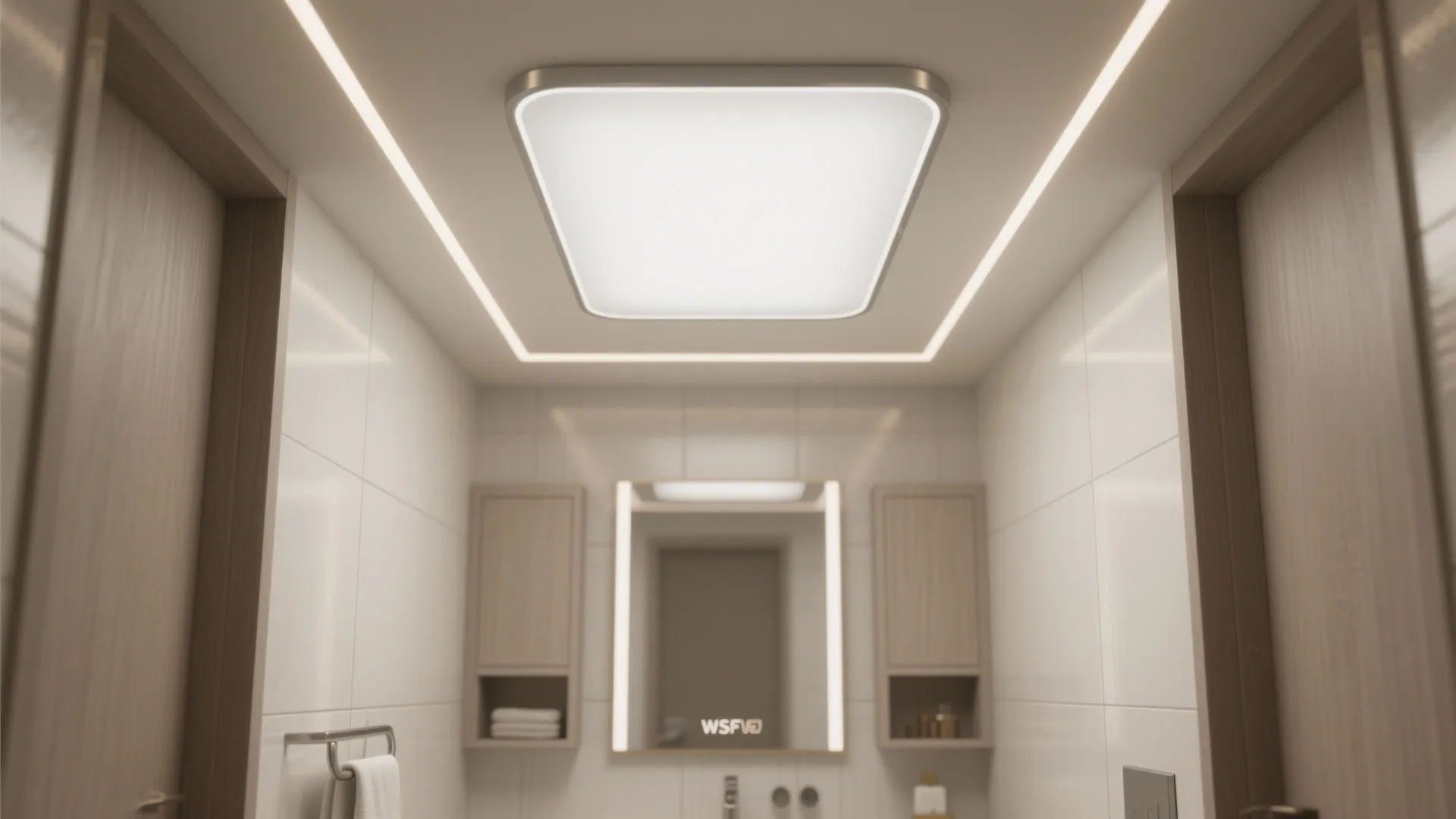 2) Centerpiece flush mount + perimeter glow