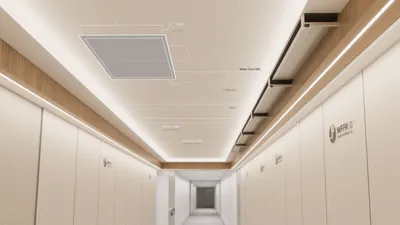 Modern Office Corridor with Integrated Lighting