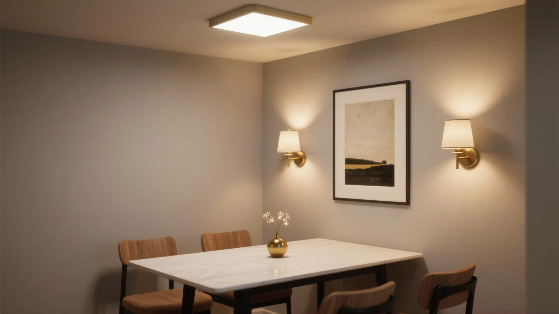 Flush Mount + Sconce Layering for Low Ceilings