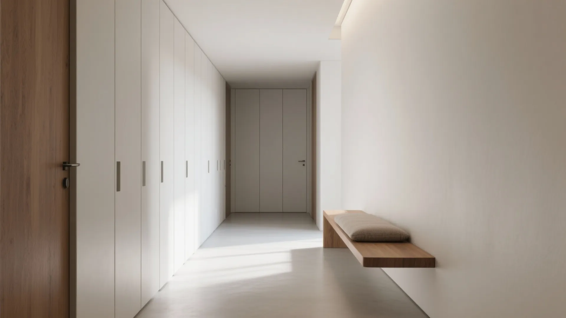 Minimalist hallway storage that disappears