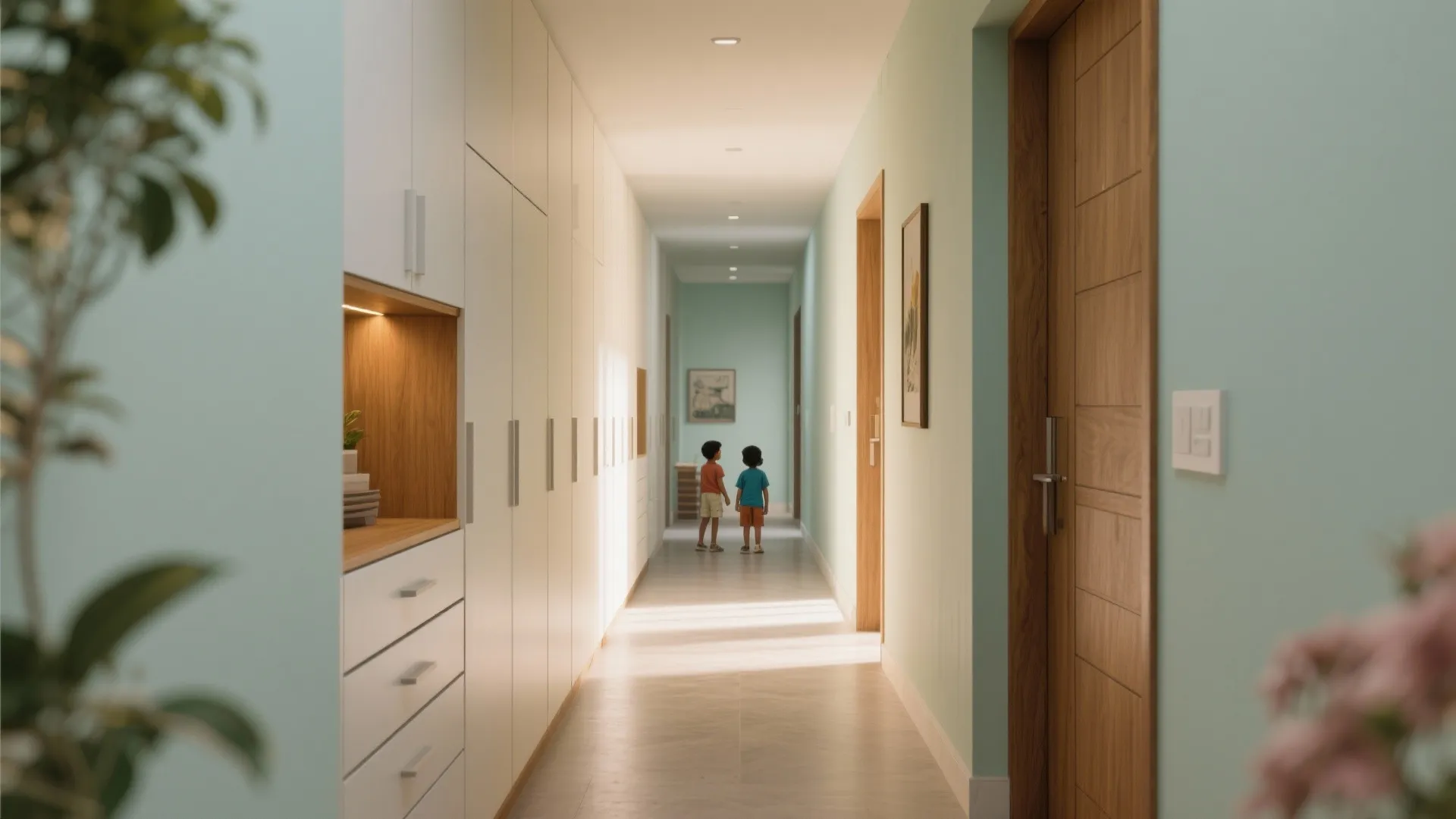 Built-in storage that disappears into the walls