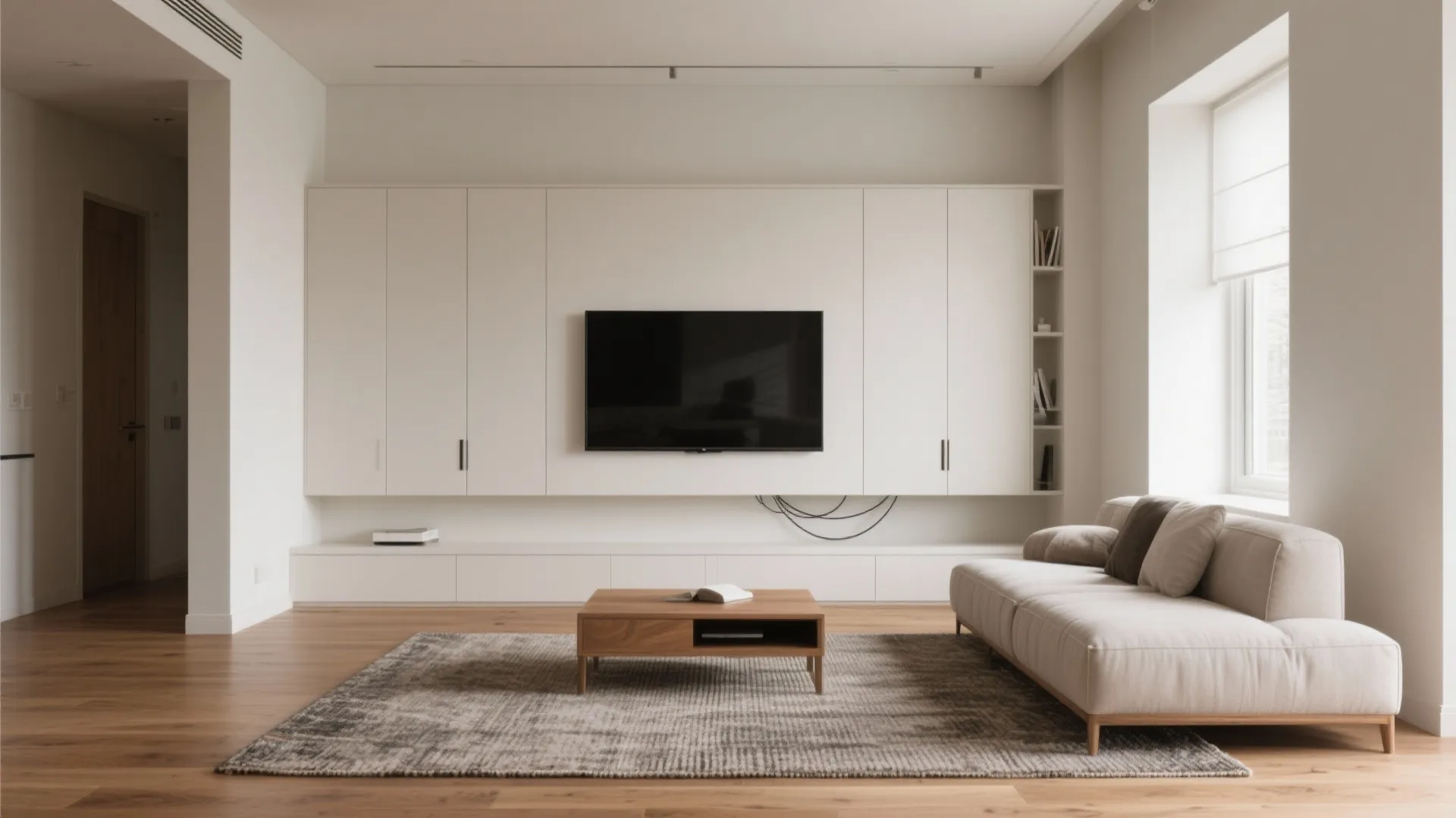 Minimalist living room storage that disappears