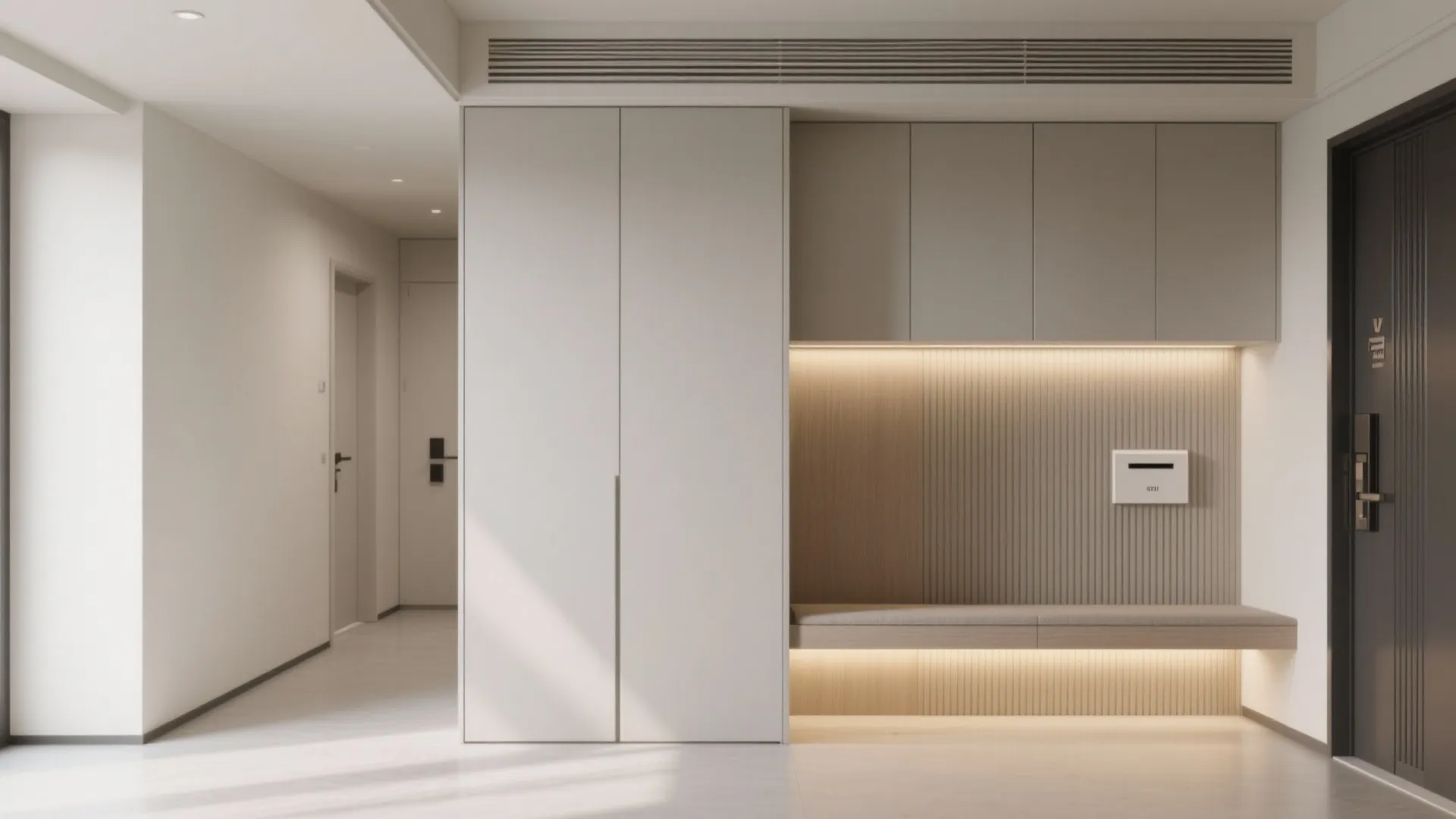 3) Built-In Storage with Flush Lines