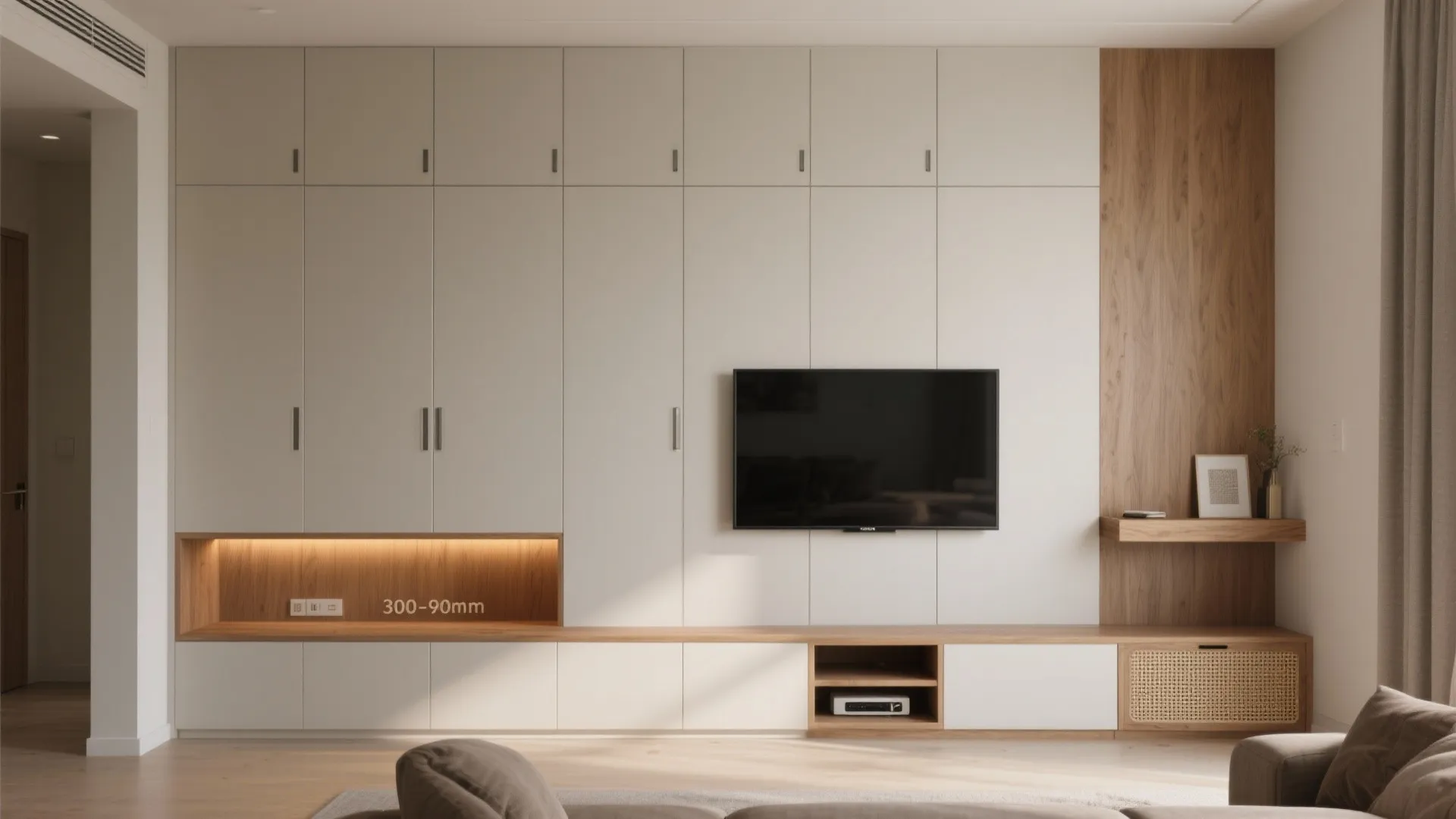 Built-in, minimalist storage that feels like architecture