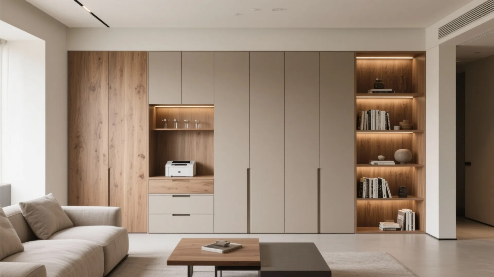 Built-In Storage Walls That Disappear