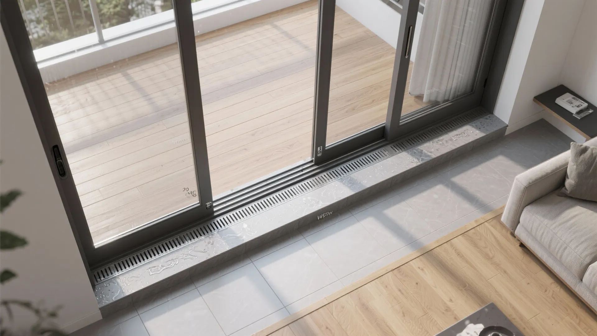 Living Room to Balcony: Wide Openings and Flush Thresholds