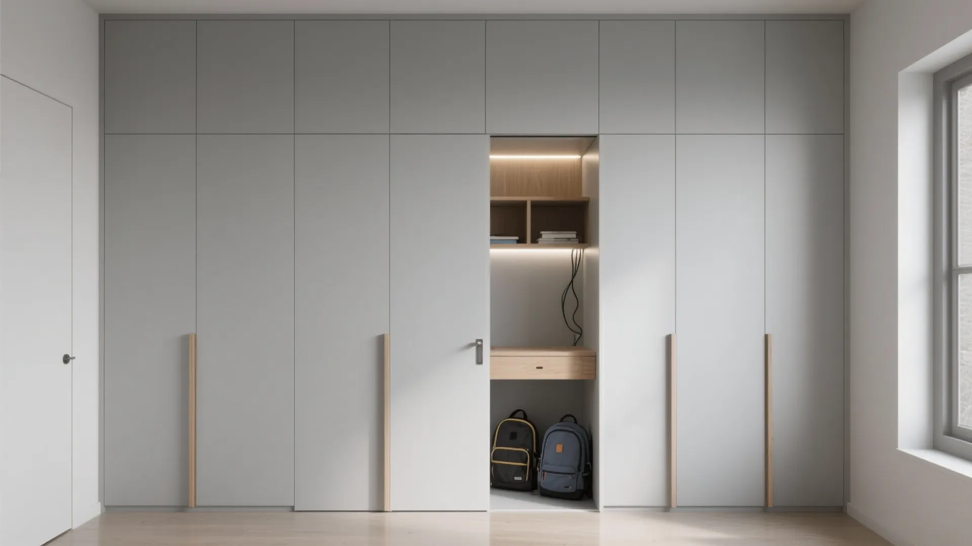 Minimalist storage that disappears into the wall