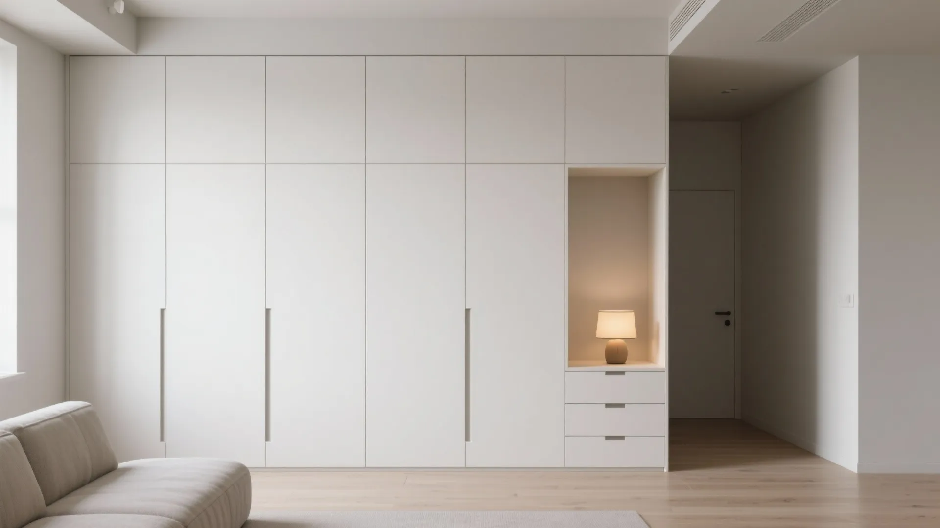 Minimalist Wall Storage With Flush Lines
