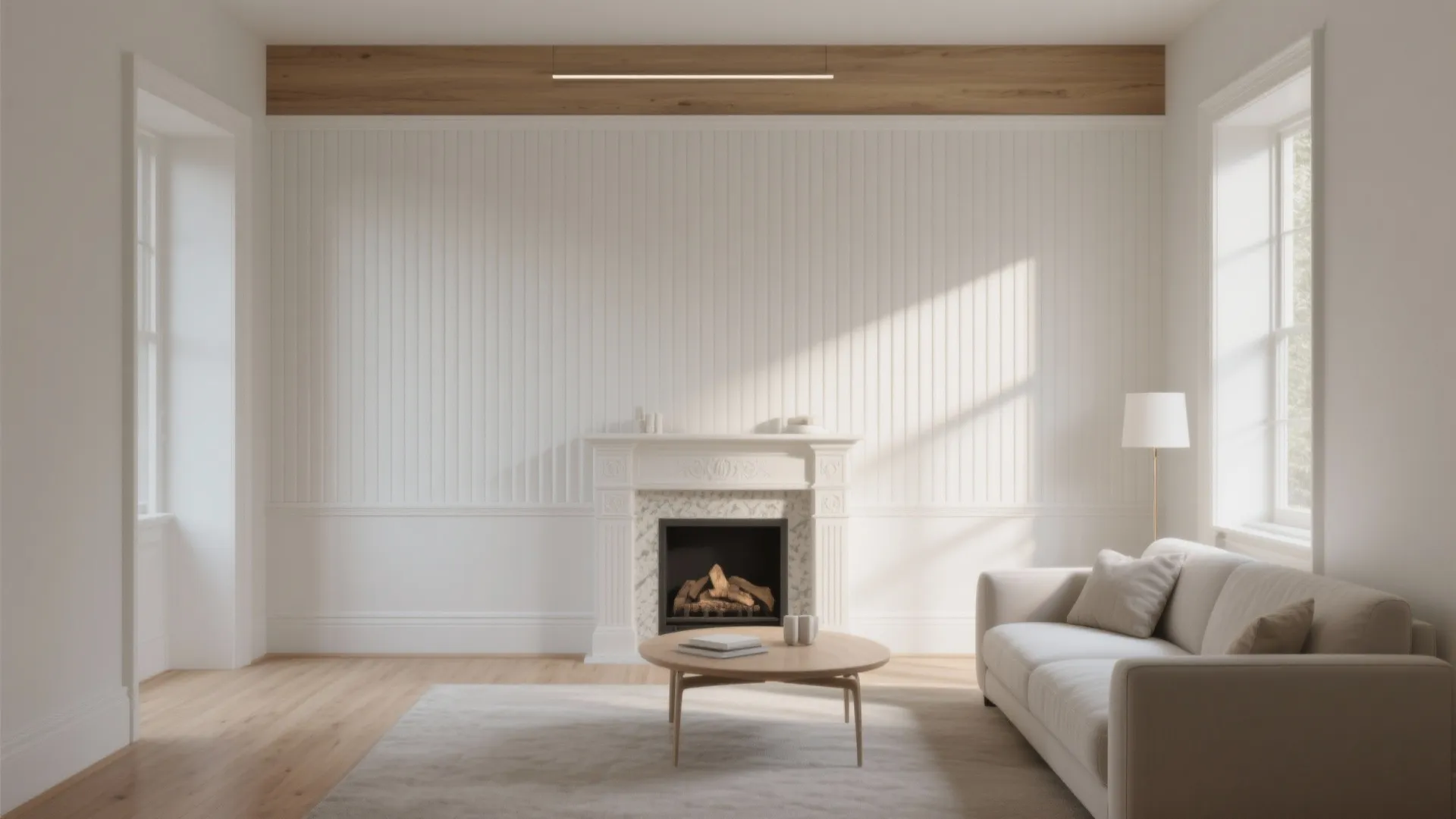 Idea 5: Fluted accent or reeded half-wall for texture without clutter
