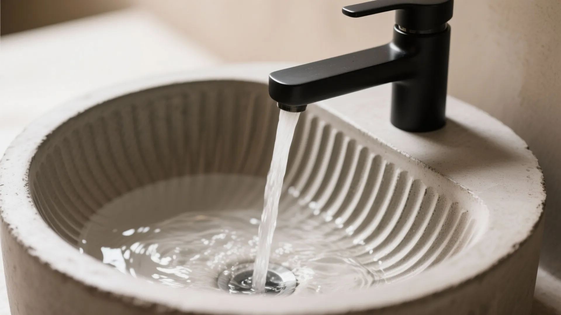 Statement Sink and Compact Faucet Pairing